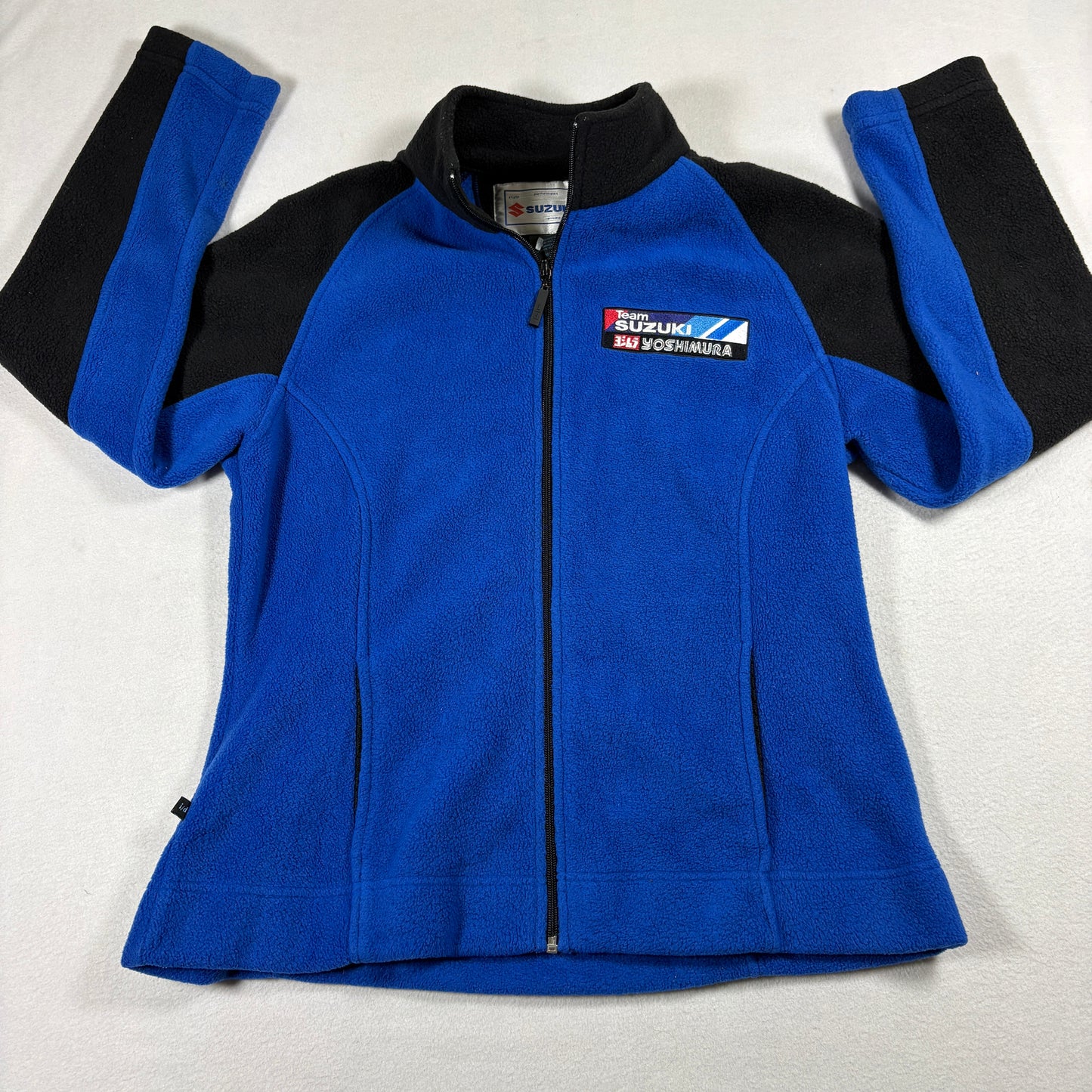 Suzuki Team Yoshimura Fleece Jacket Mens Medium Blue Black Zip Moto Racing