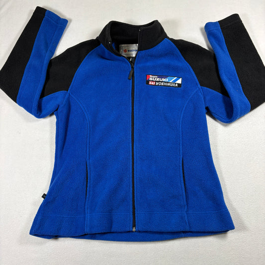 Suzuki Team Yoshimura Fleece Jacket Mens Medium Blue Black Zip Moto Racing
