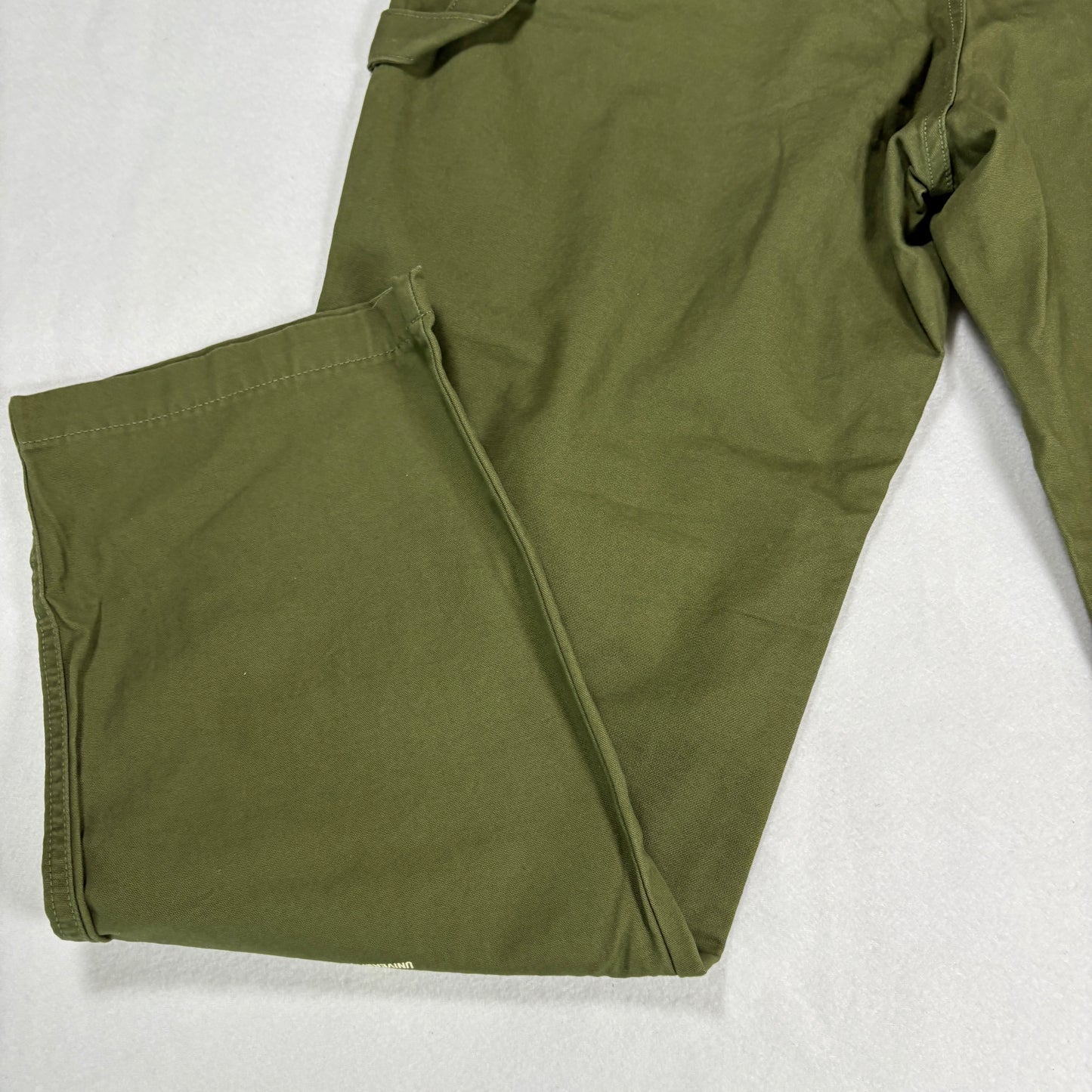 The OLU Brand Mens Pants Olive Green Carpenter Workwear Straight Leg Utility M