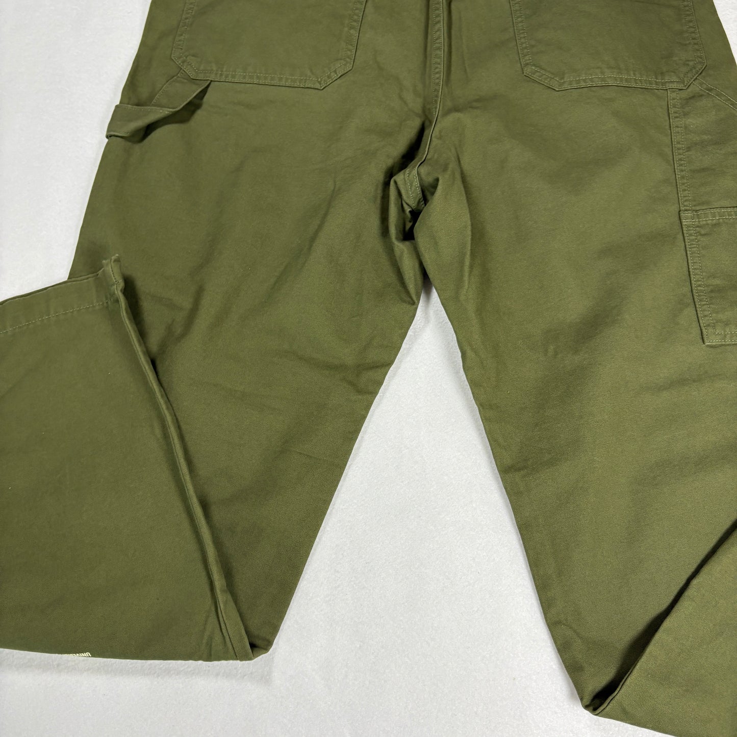 The OLU Brand Mens Pants Olive Green Carpenter Workwear Straight Leg Utility M