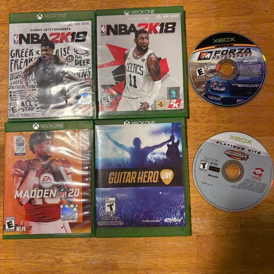 Xbox Video Game Lot NBA 2K18 2K19 Madden 20 Guitar Hero Live Forza Tony Hawk OG!