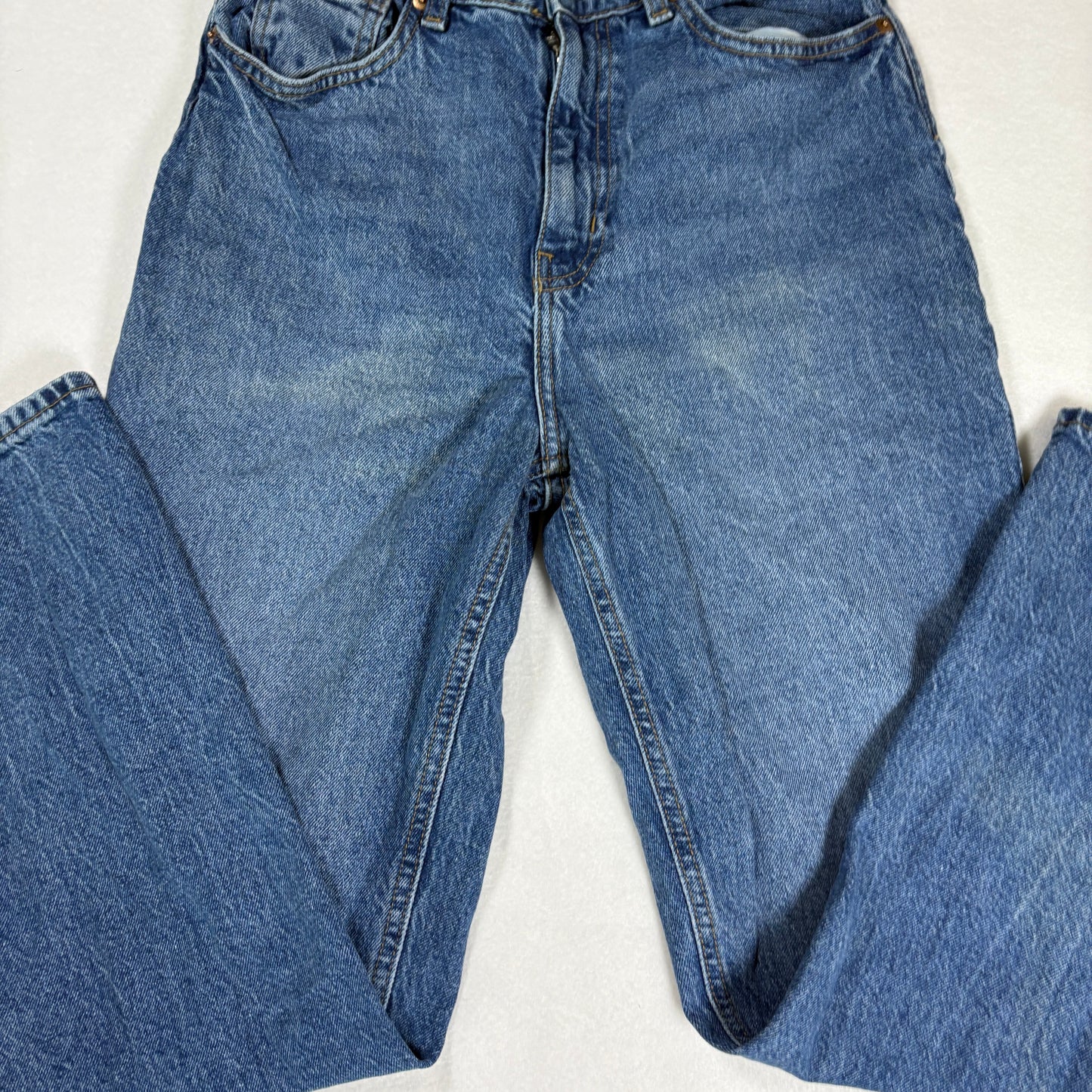 H&M Womens Jeans Size 6 High Rise Straight Leg Blue Denim Vintage 90s Y2K Grunge