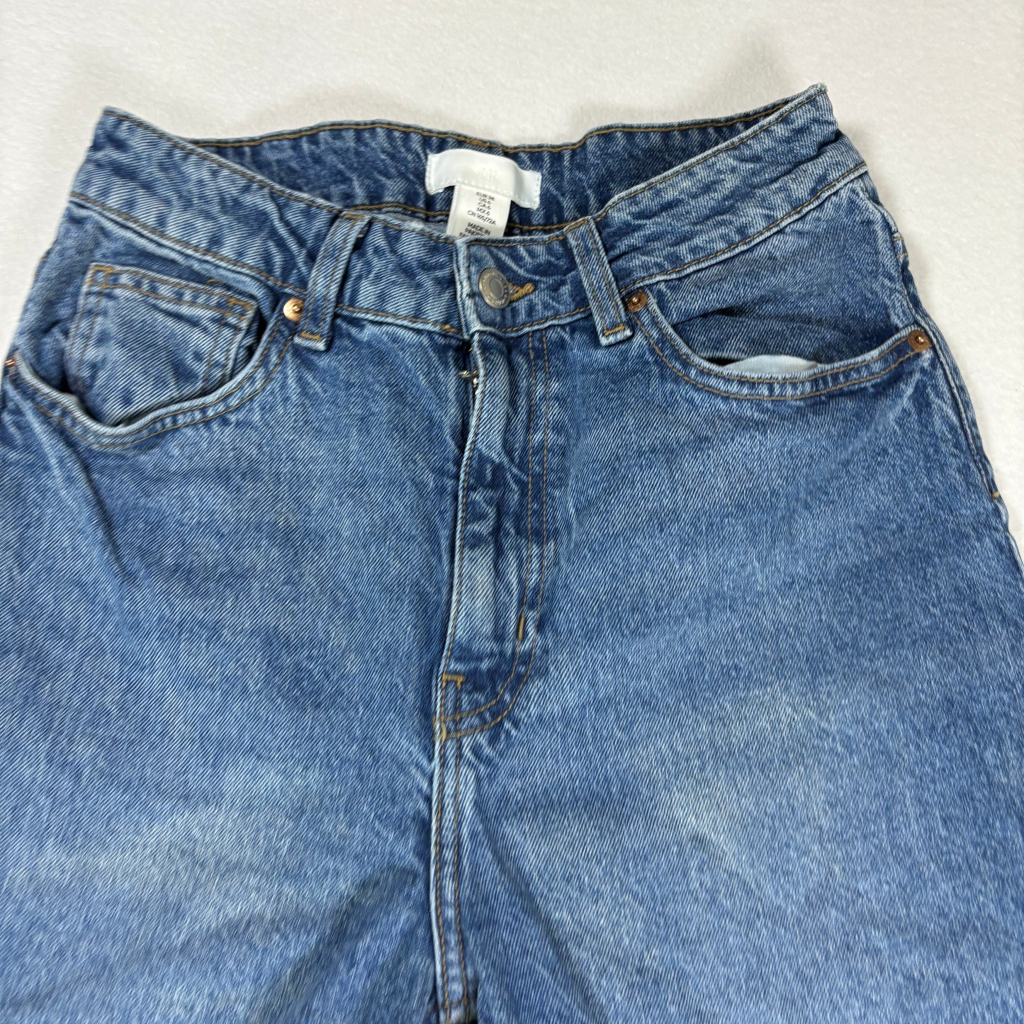 H&M Womens Jeans Size 6 High Rise Straight Leg Blue Denim Vintage 90s Y2K Grunge