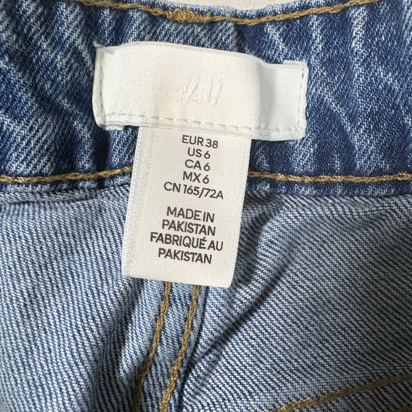 H&M Womens Jeans Size 6 High Rise Straight Leg Blue Denim Vintage 90s Y2K Grunge