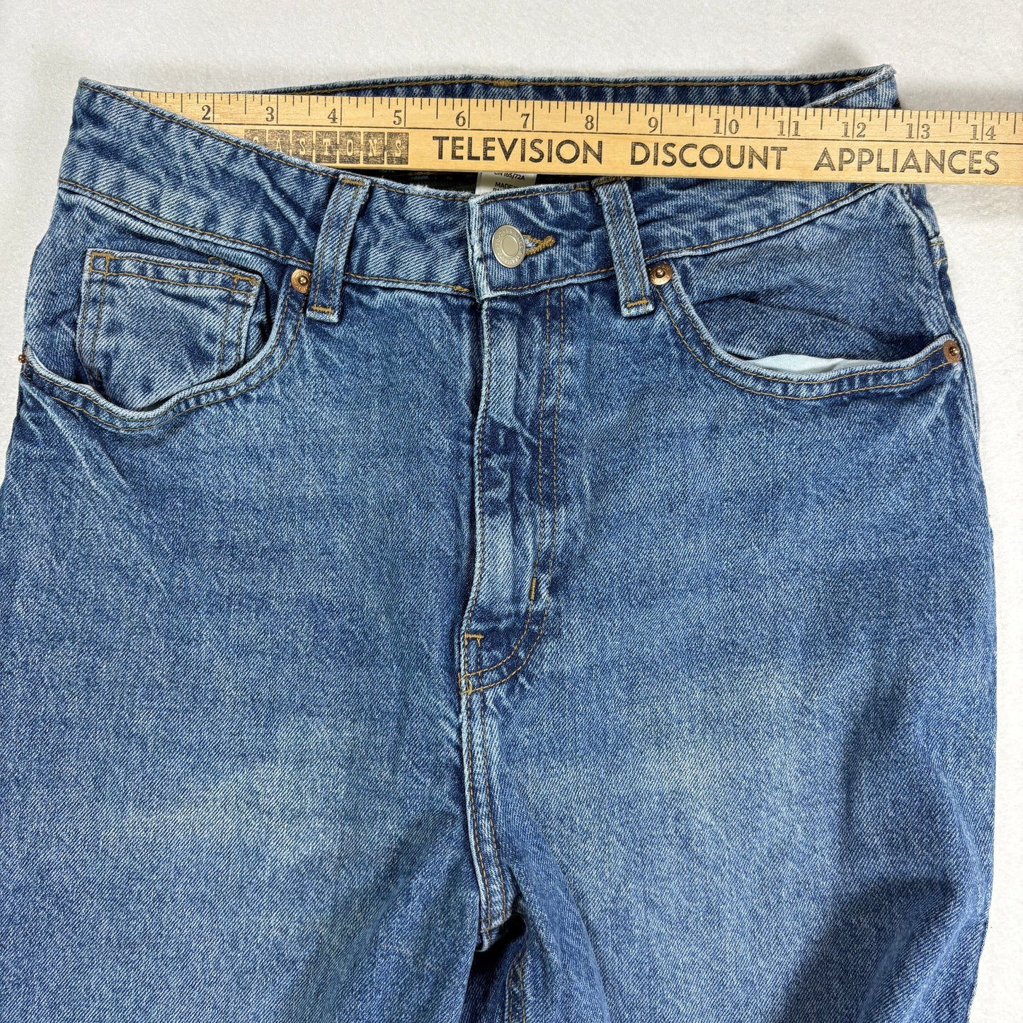 H&M Womens Jeans Size 6 High Rise Straight Leg Blue Denim Vintage 90s Y2K Grunge