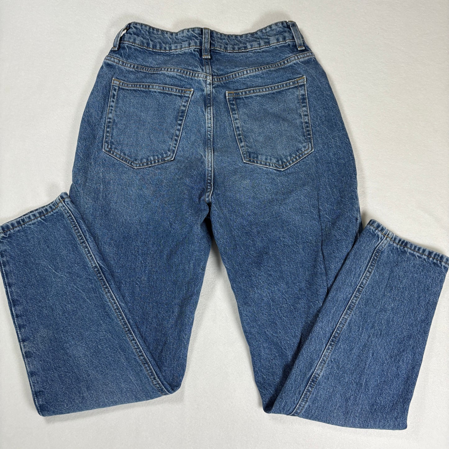 H&M Womens Jeans Size 6 High Rise Straight Leg Blue Denim Vintage 90s Y2K Grunge
