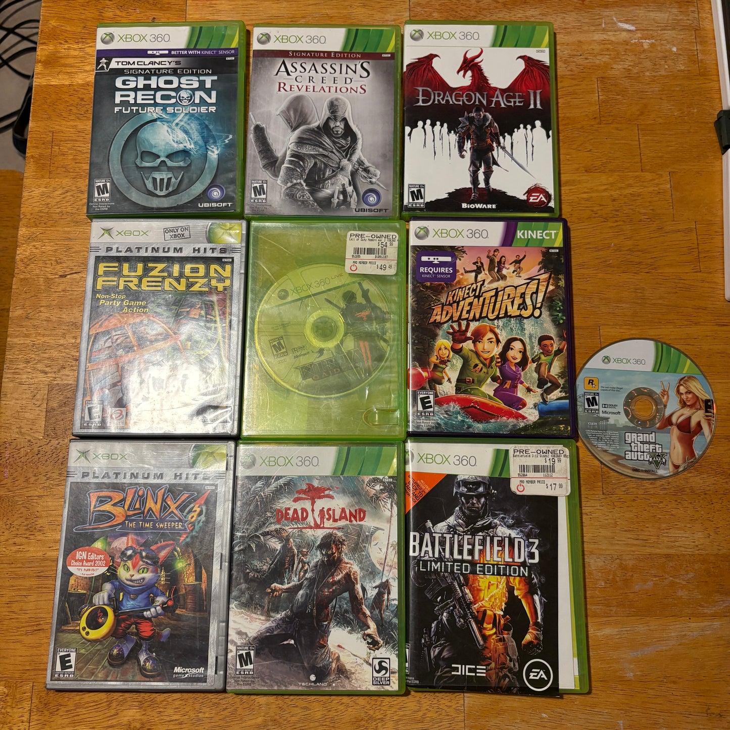 Xbox 360 Video Game Lot Ghost Recon Assassins Creed Dragon Age Battlefield Games