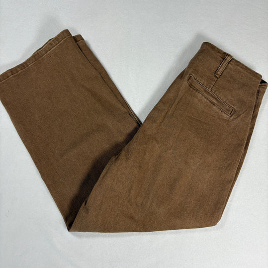 Womens Brown High Rise Jeans Size 8 Y2K 90s Button Fly Straight Denim Stretch
