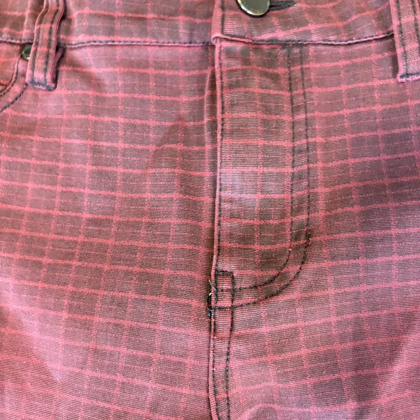 Liverpool Jeans Company Women’s Pants 10/30 Red Black Plaid Skinny Stretch Denim