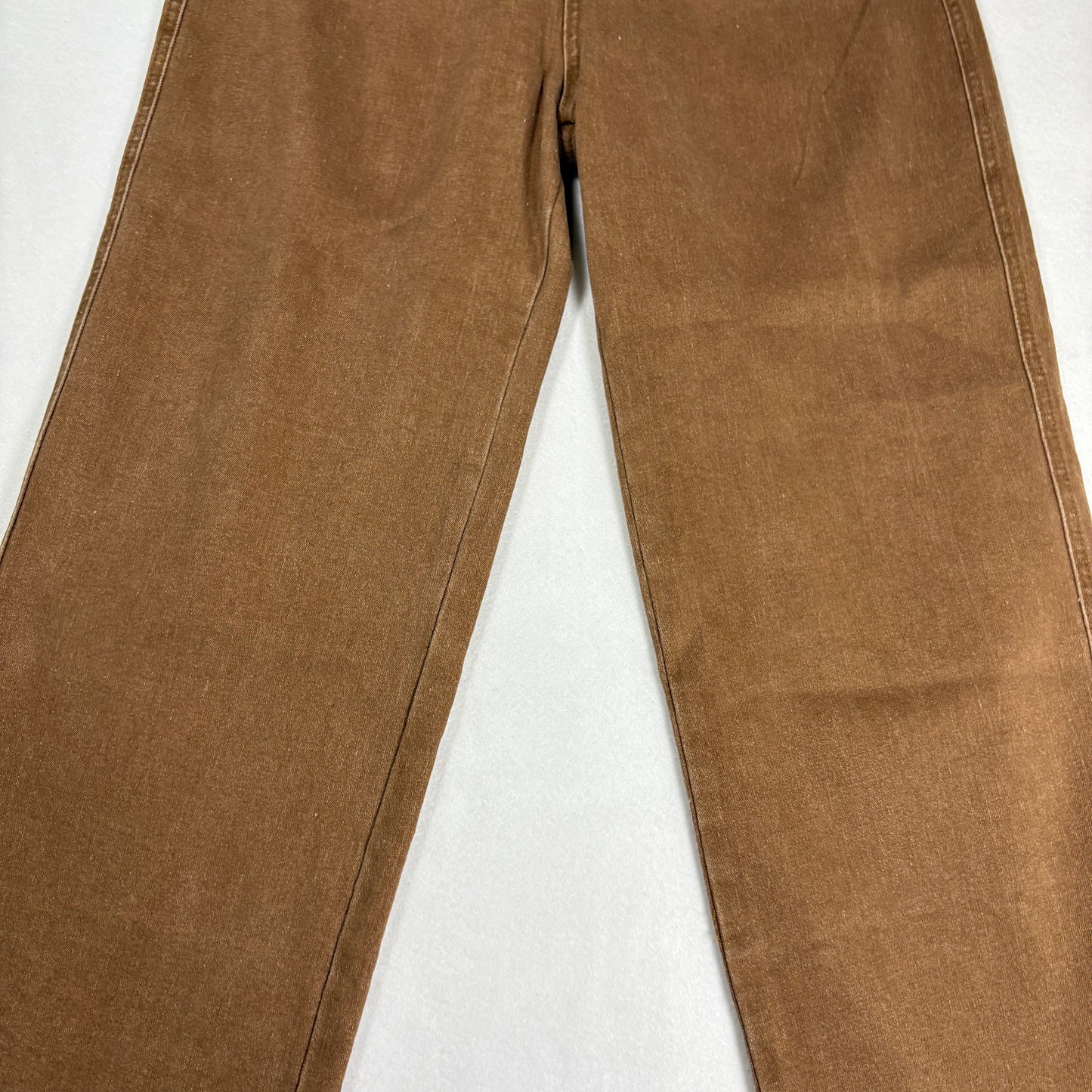 Womens Brown High Rise Jeans Size 8 Y2K 90s Button Fly Straight Denim Stretch
