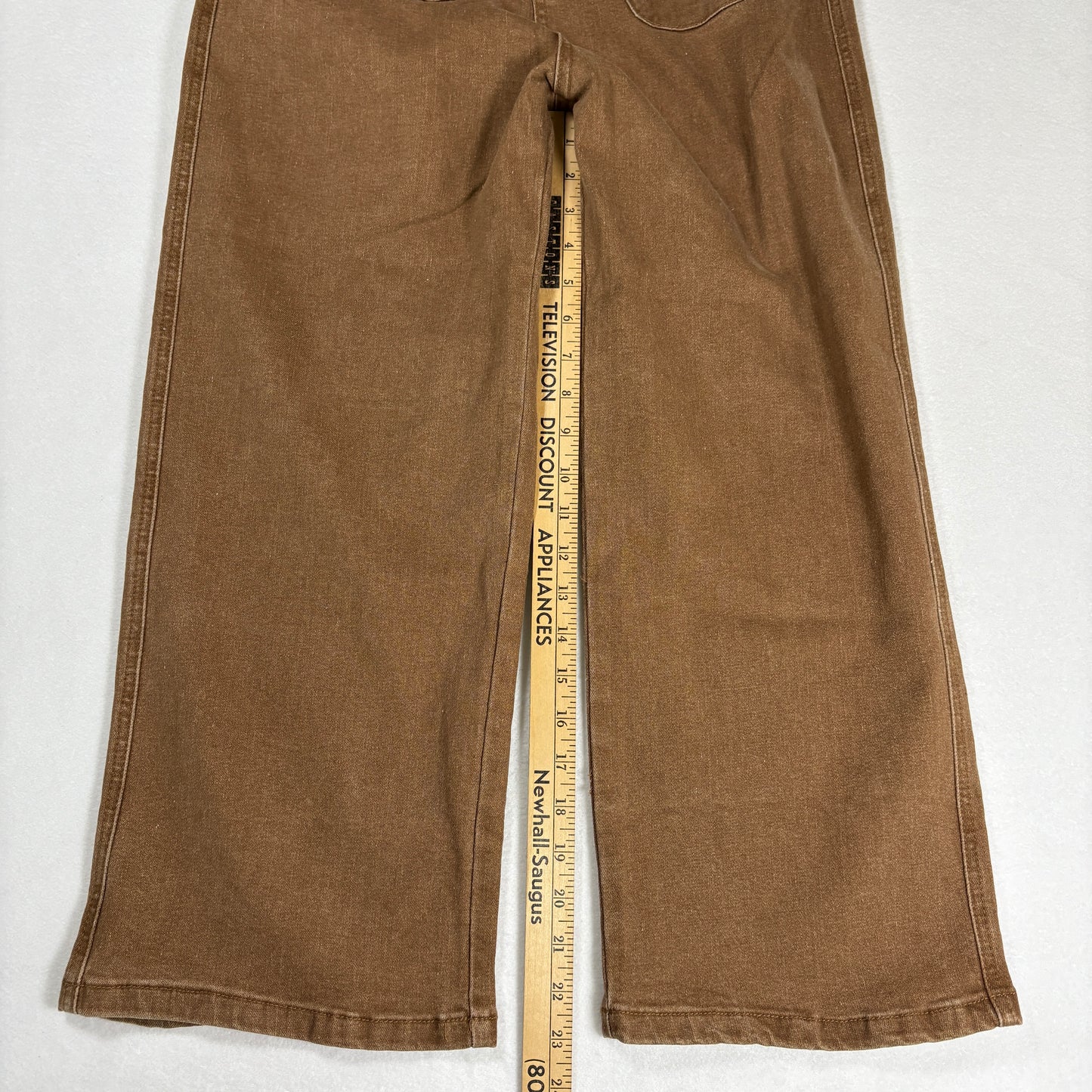 Womens Brown High Rise Jeans Size 8 Y2K 90s Button Fly Straight Denim Stretch