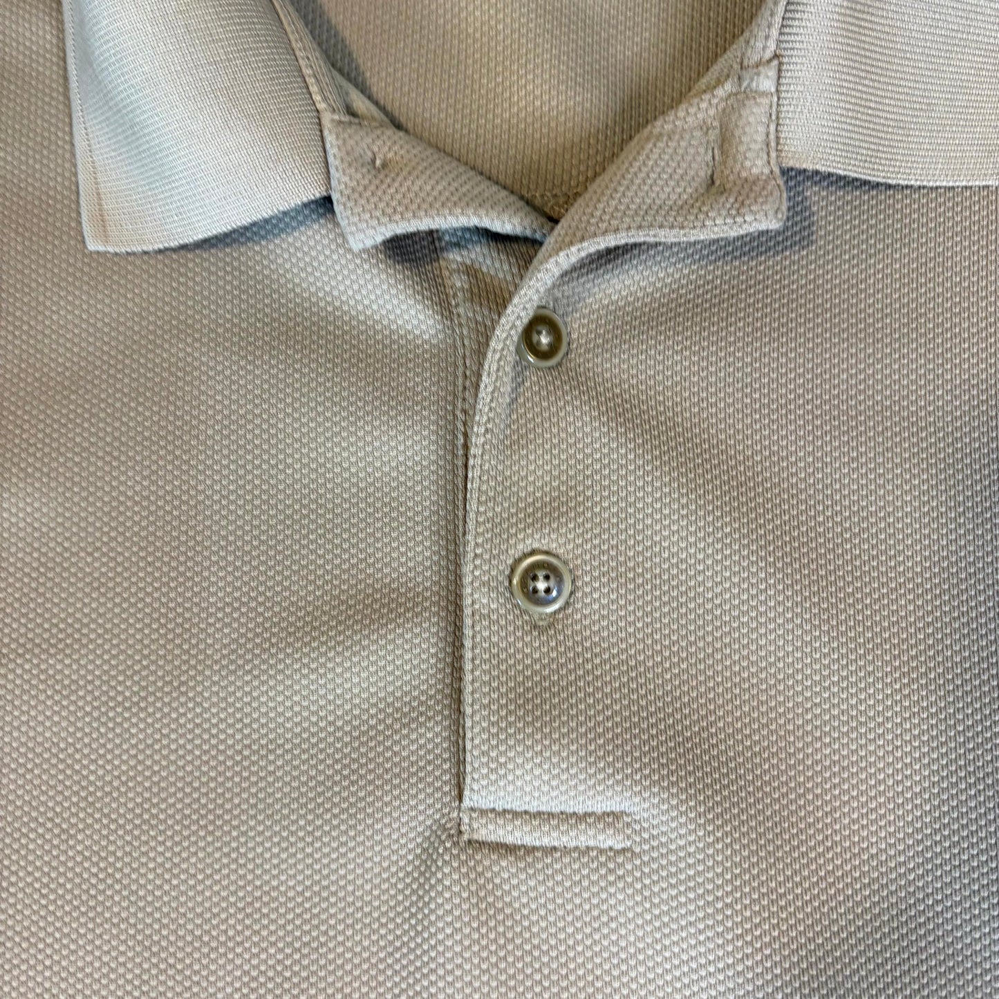 Grand Slam Golf Men’s Long Sleeve Performance Polo XL Beige Tan 100% Polyester
