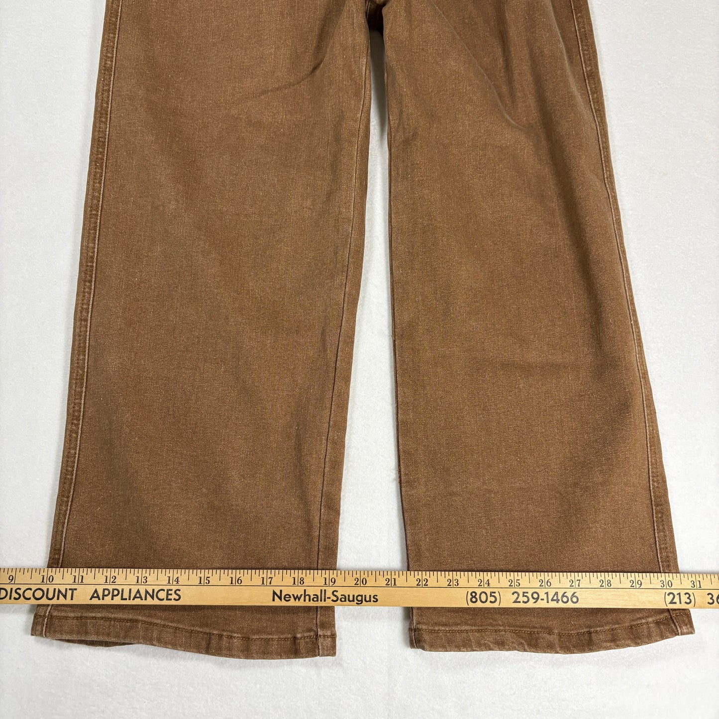 Womens Brown High Rise Jeans Size 8 Y2K 90s Button Fly Straight Denim Stretch