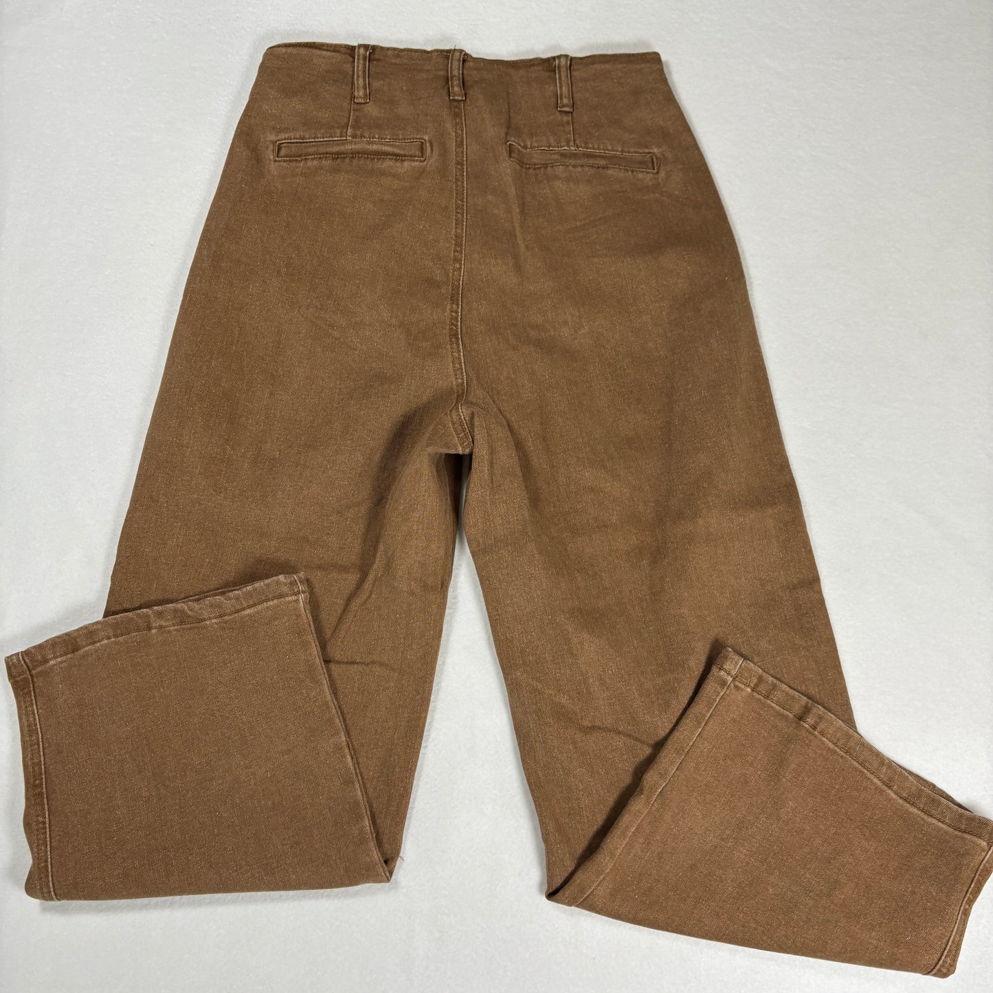 Womens Brown High Rise Jeans Size 8 Y2K 90s Button Fly Straight Denim Stretch