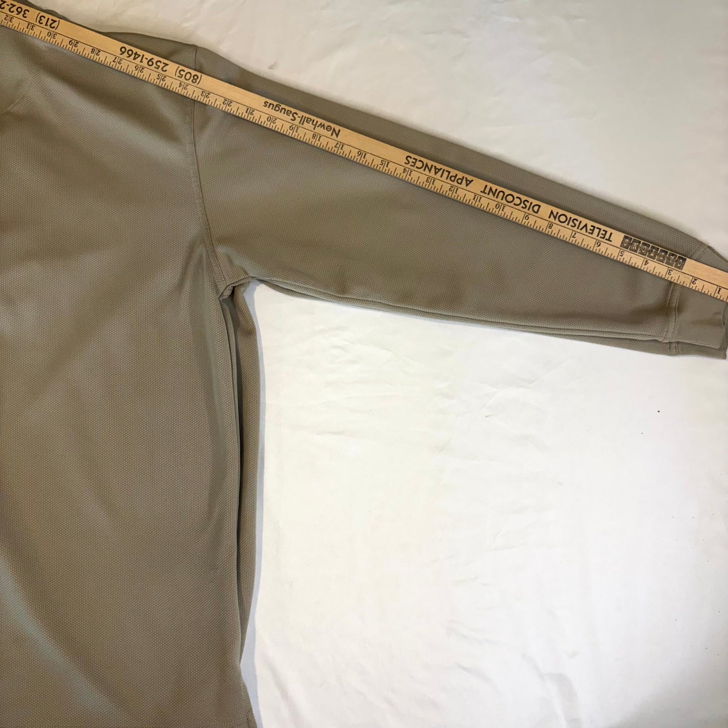 Grand Slam Golf Men’s Long Sleeve Performance Polo XL Beige Tan 100% Polyester