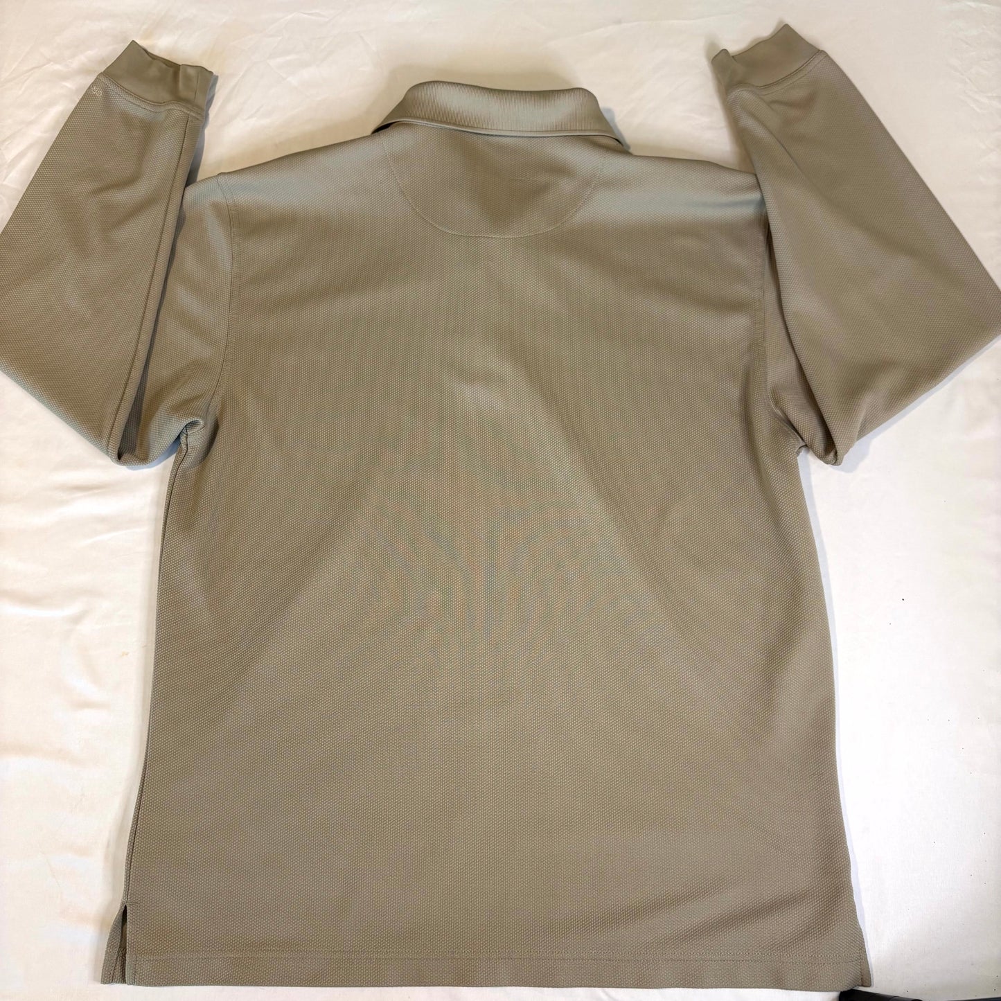 Grand Slam Golf Men’s Long Sleeve Performance Polo XL Beige Tan 100% Polyester