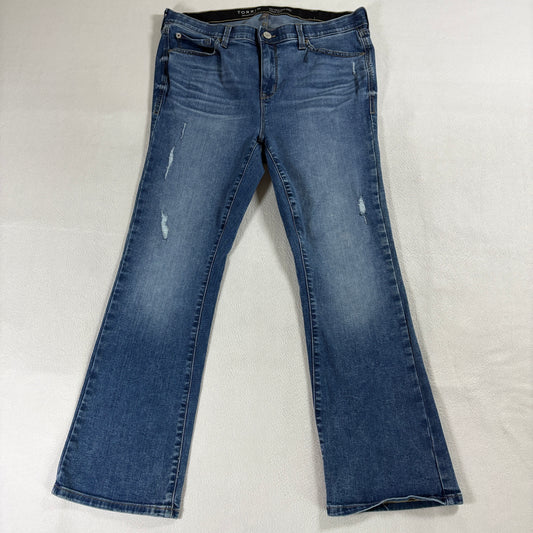 Bootcut Distressed Stretch Jeans Torrid Kick Boot Tag 12 Fits Like 33X26 Blue