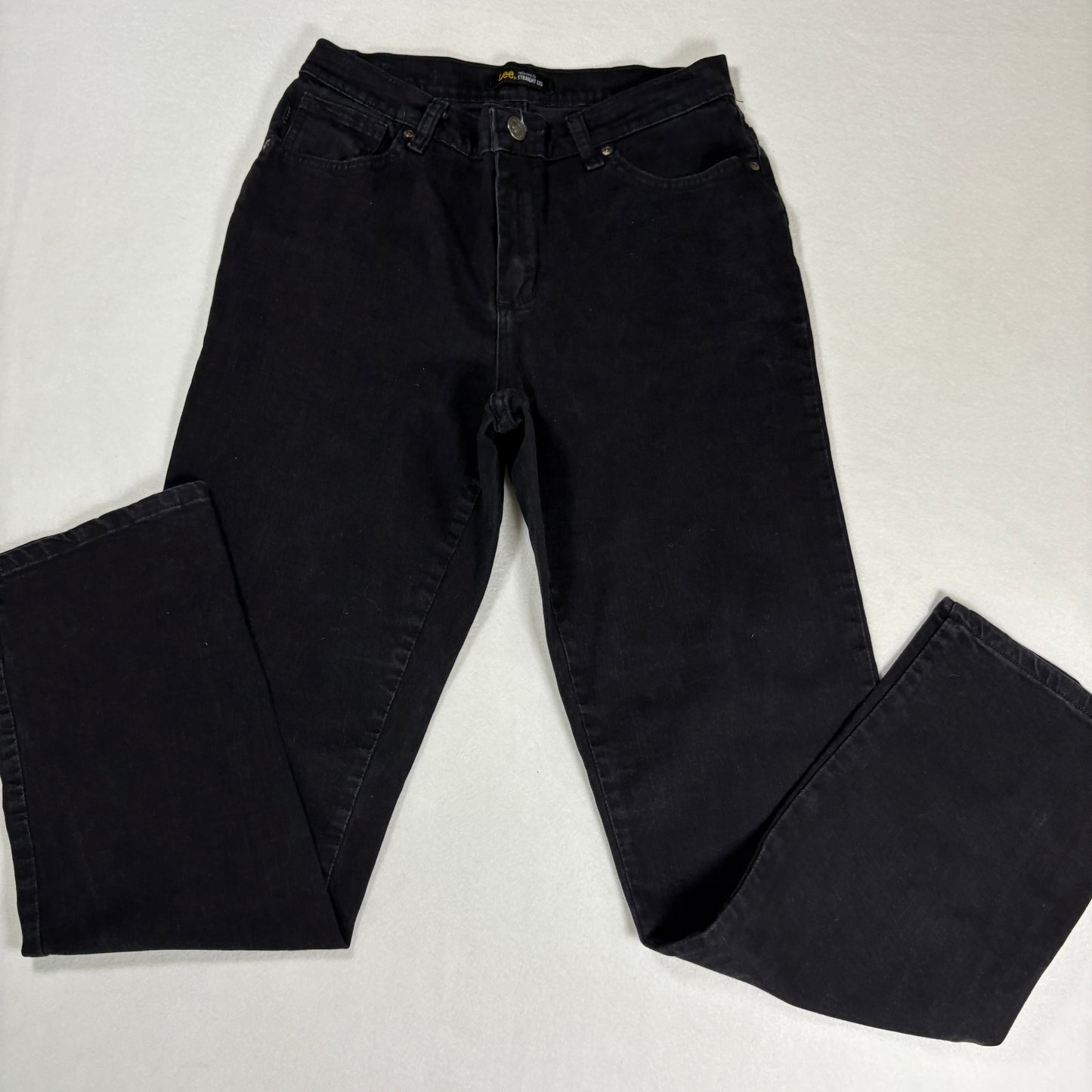 Womens Black Jeans Size 8 High Rise Straight Leg Y2K 90s Vintage Denim