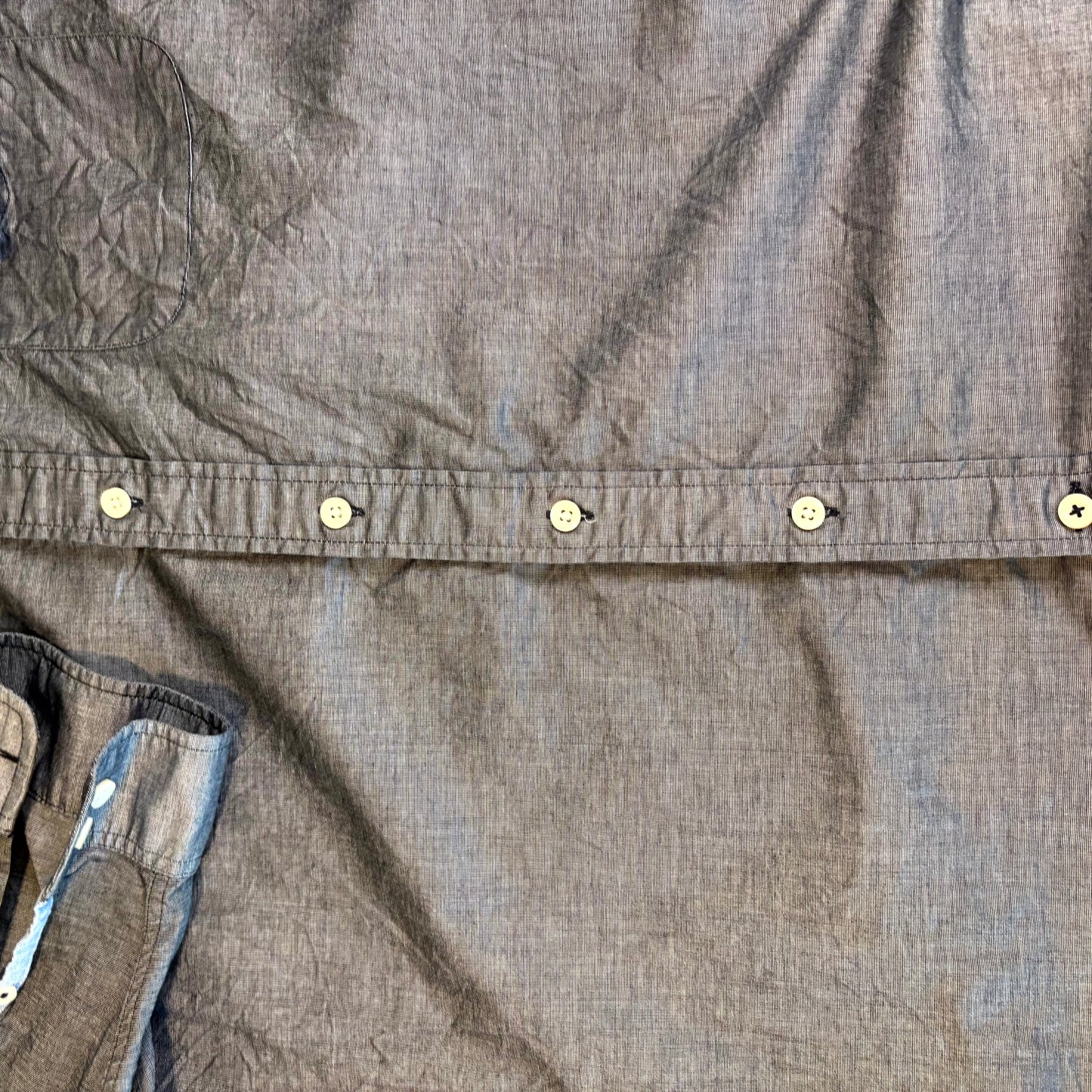 Tommy Hilfiger Men’s Button-Up Shirt Chambray Blue 3XL Long Sleeve Casual