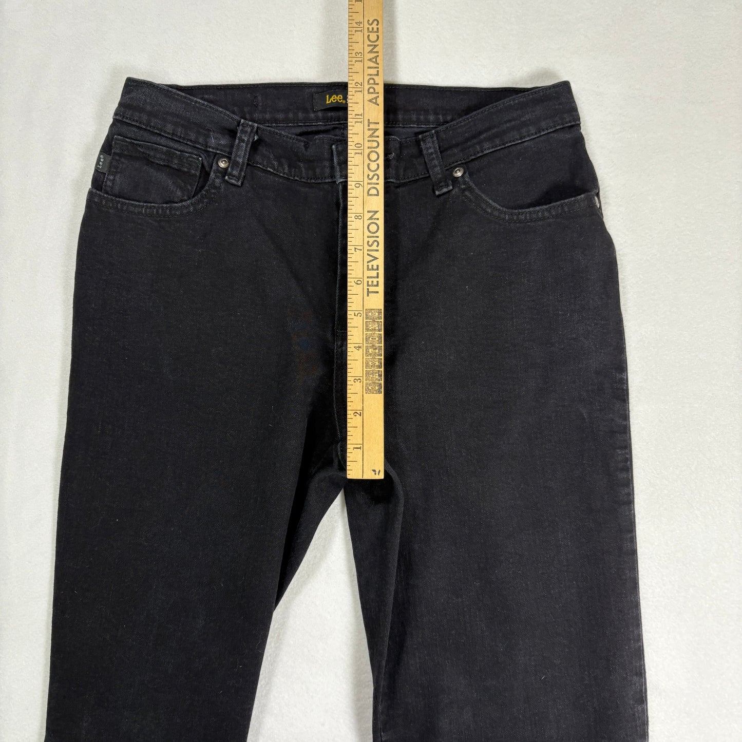Womens Black Jeans Size 8 High Rise Straight Leg Y2K 90s Vintage Denim
