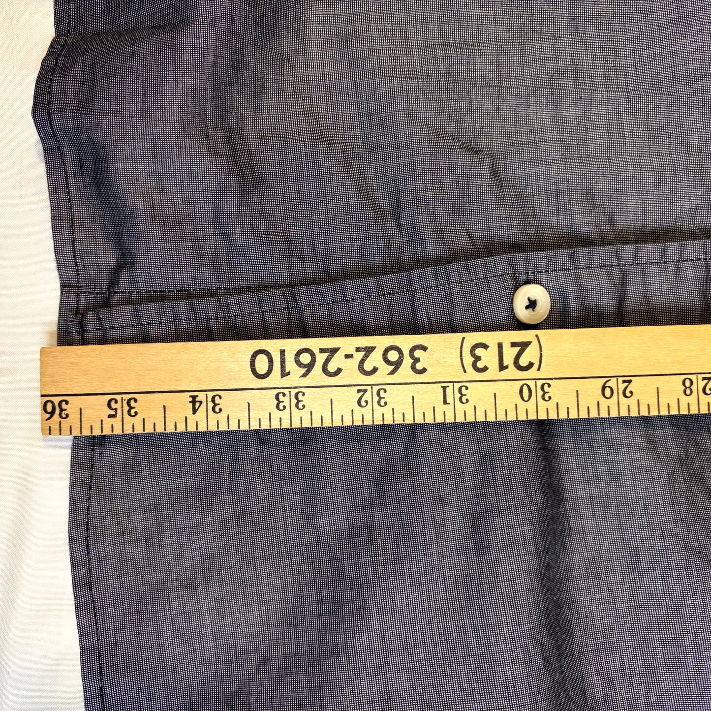 Tommy Hilfiger Men’s Button-Up Shirt Chambray Blue 3XL Long Sleeve Casual