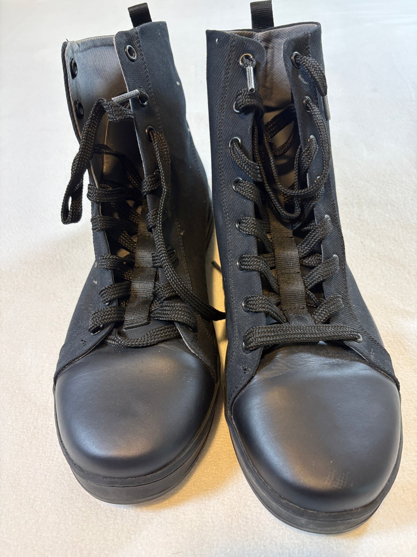 Combat Boots Military Tactical Lace Up UNSUB Mens 12 Fits Like X Black Canvas
