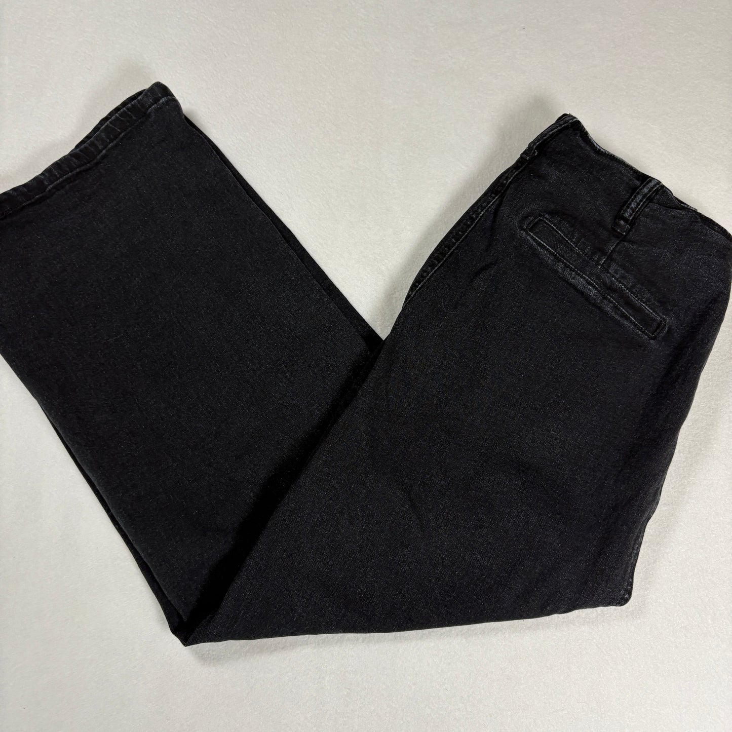 Womens Black High Rise Jeans Size 8 Straight Leg Button Fly Y2K 90s Denim