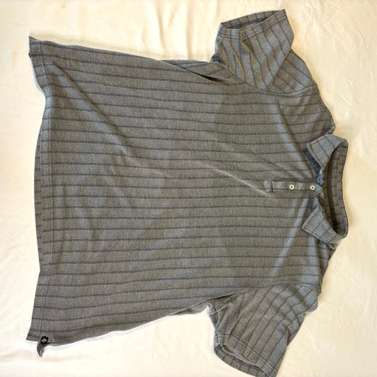 Nat Nast Luxury Originals Gray Pinstripe Polo Shirt Short Sleeve Men’s XL Rayon Blend