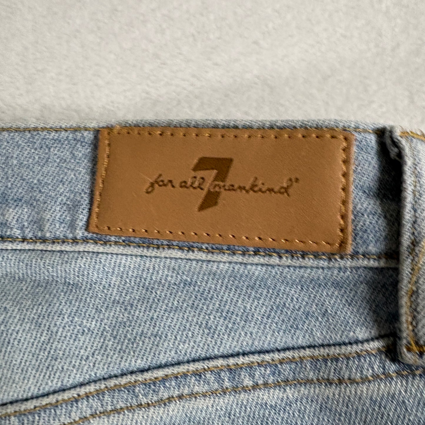 7 For All Mankind Josefina Womens 24 Distressed Light Wash Jeans Y2K