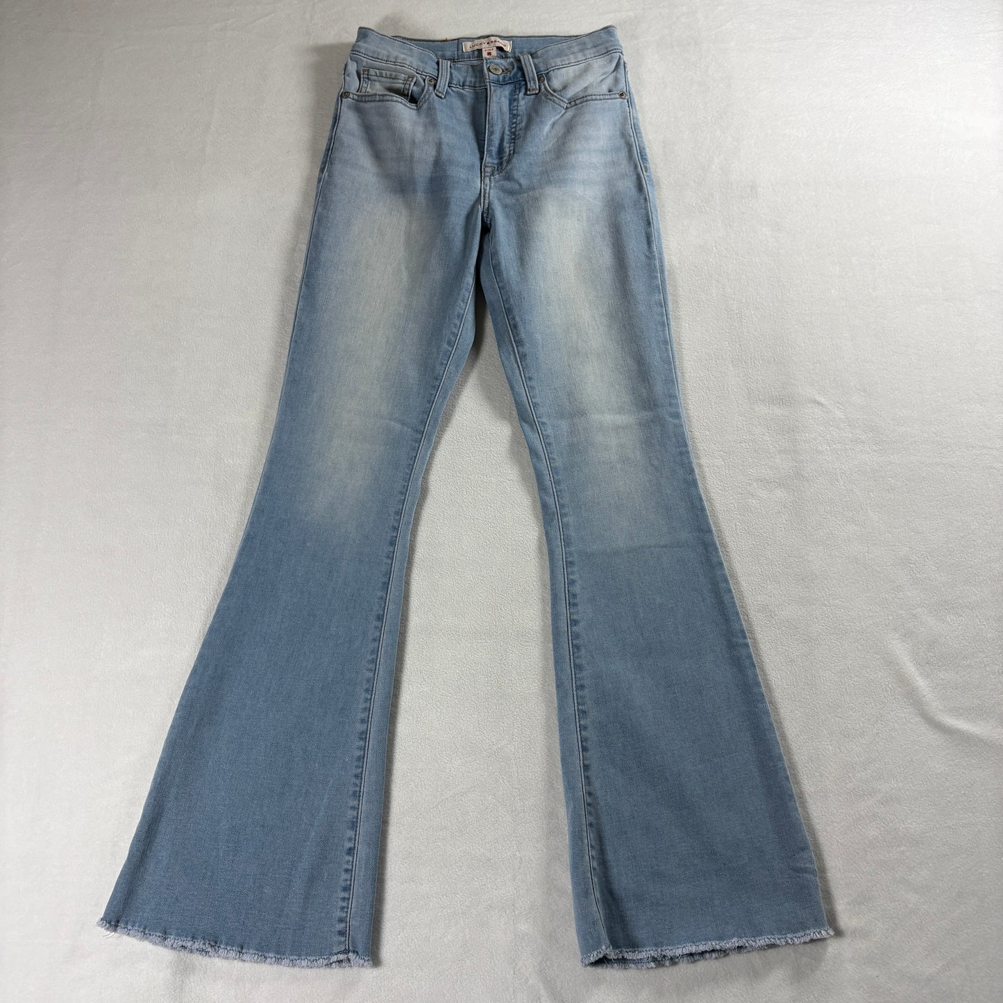 Lucky Brand Stevie High Rise Flare Jeans Light Wash 26 Y2K Retro Boho