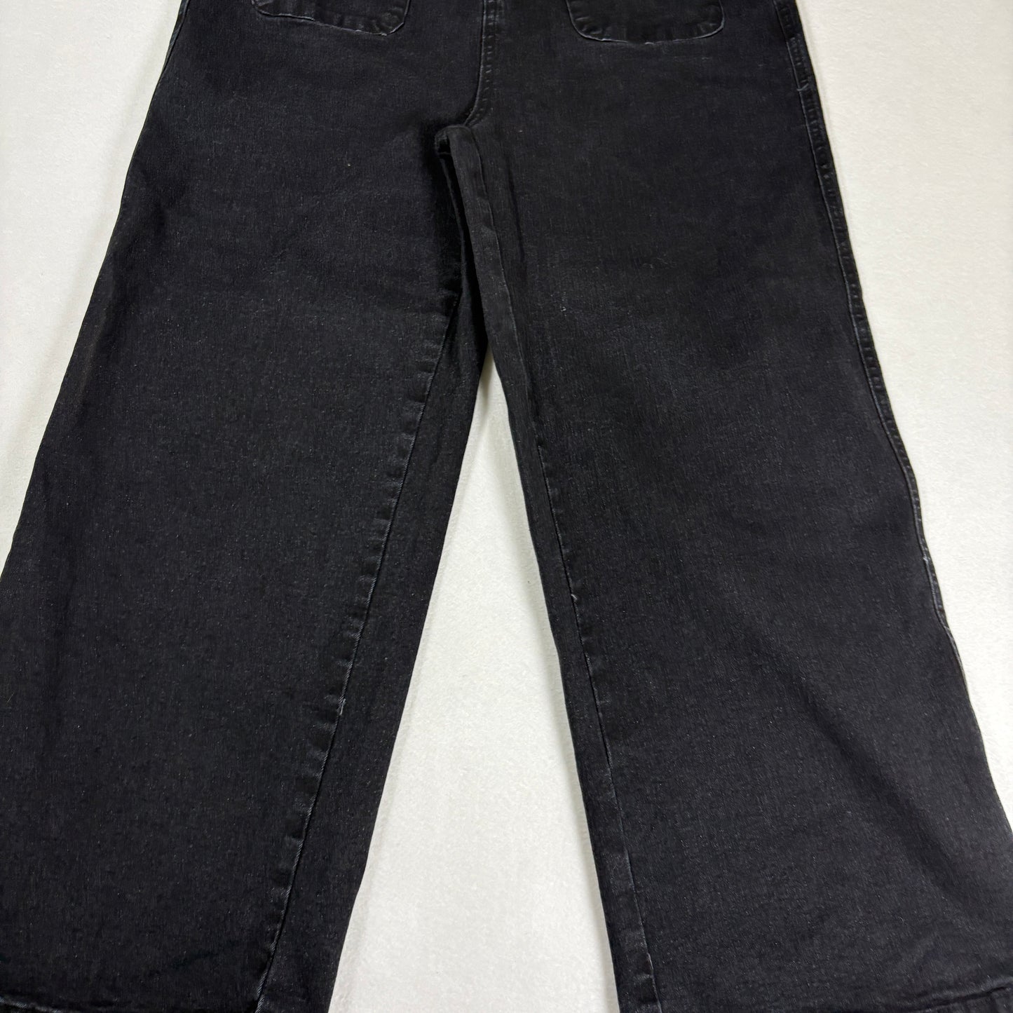 Womens Black High Rise Jeans Size 8 Straight Leg Button Fly Y2K 90s Denim