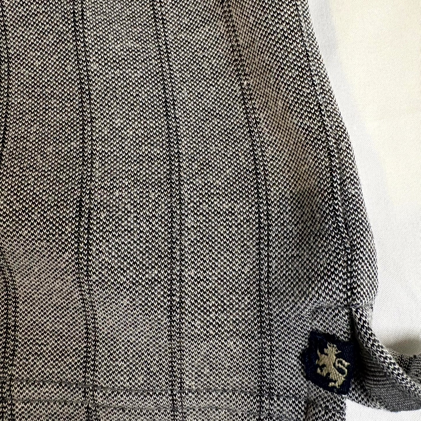 Nat Nast Luxury Originals Gray Pinstripe Polo Shirt Short Sleeve Men’s XL Rayon Blend