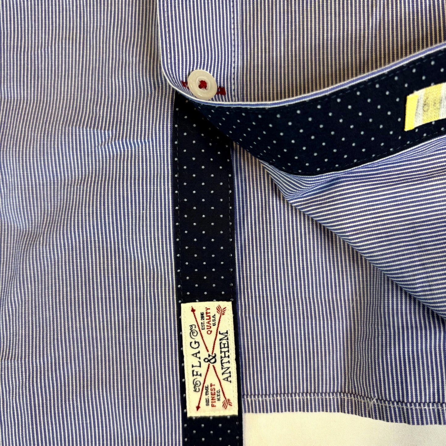 Flag & Anthem Men's Button Down Shirt Blue Stripe XL Long Sleeve Casual USA