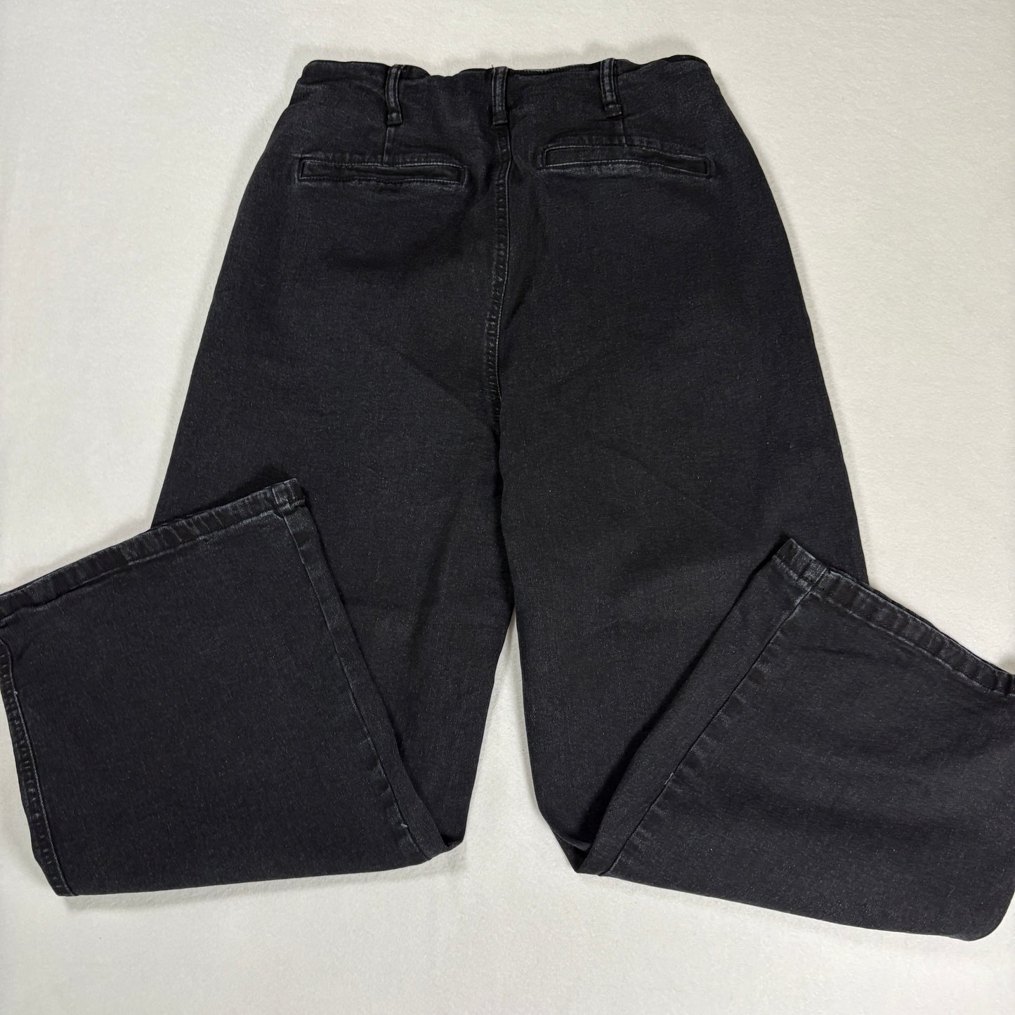 Womens Black High Rise Jeans Size 8 Straight Leg Button Fly Y2K 90s Denim