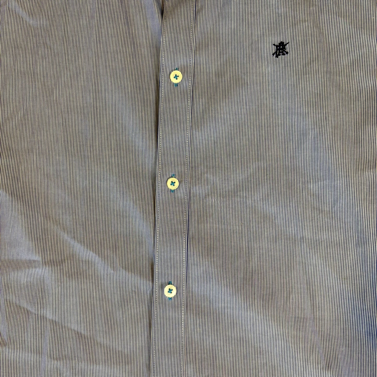 Flag & Anthem Men's Button Down Shirt Blue Stripe XL Long Sleeve Casual USA