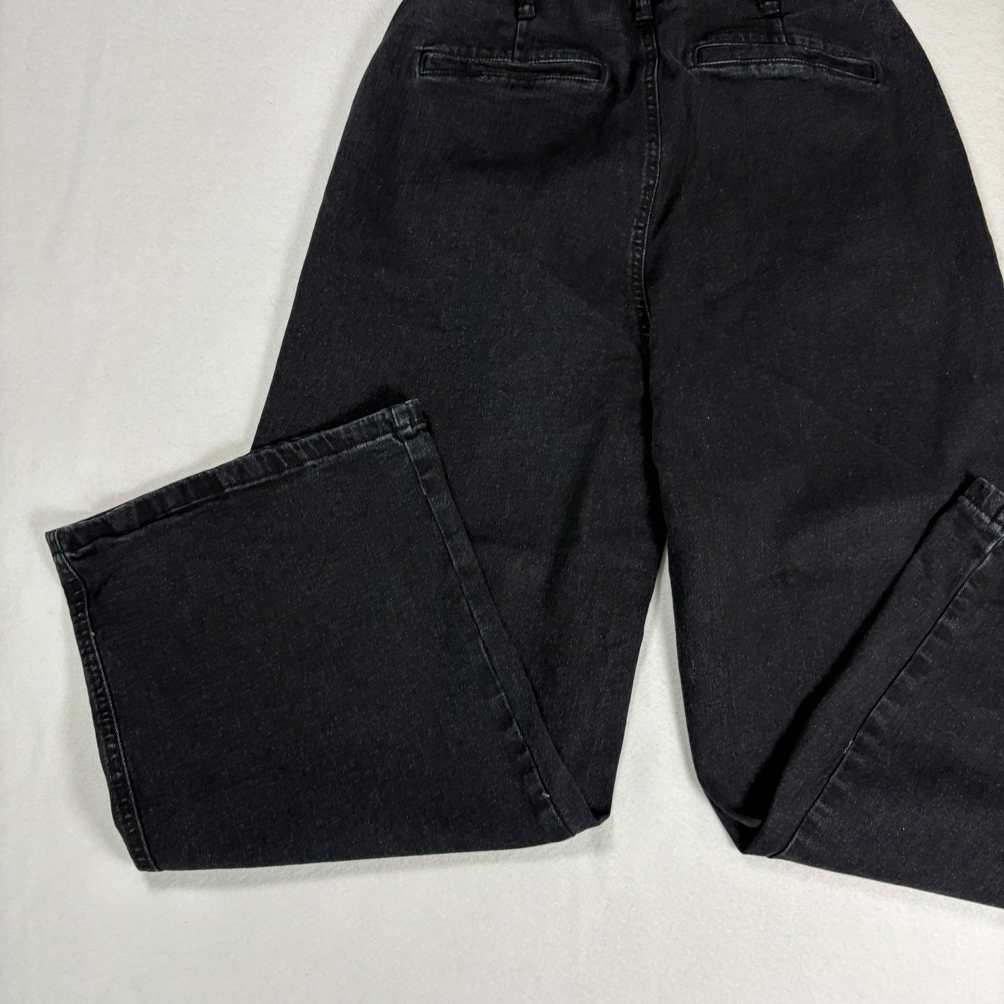 Womens Black High Rise Jeans Size 8 Straight Leg Button Fly Y2K 90s Denim