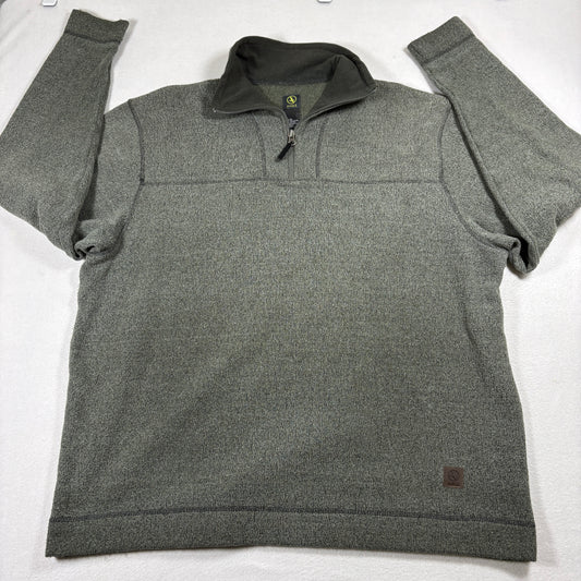 Aigle Mens XL Gray 1/4 Zip Fleece Pullover Sweater Outdoor Hiking Casual
