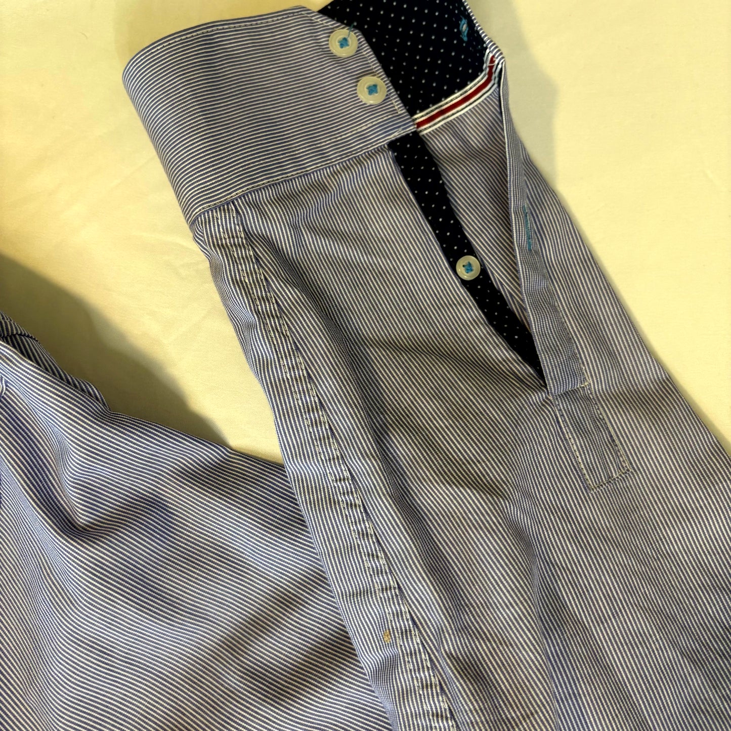 Flag & Anthem Men's Button Down Shirt Blue Stripe XL Long Sleeve Casual USA