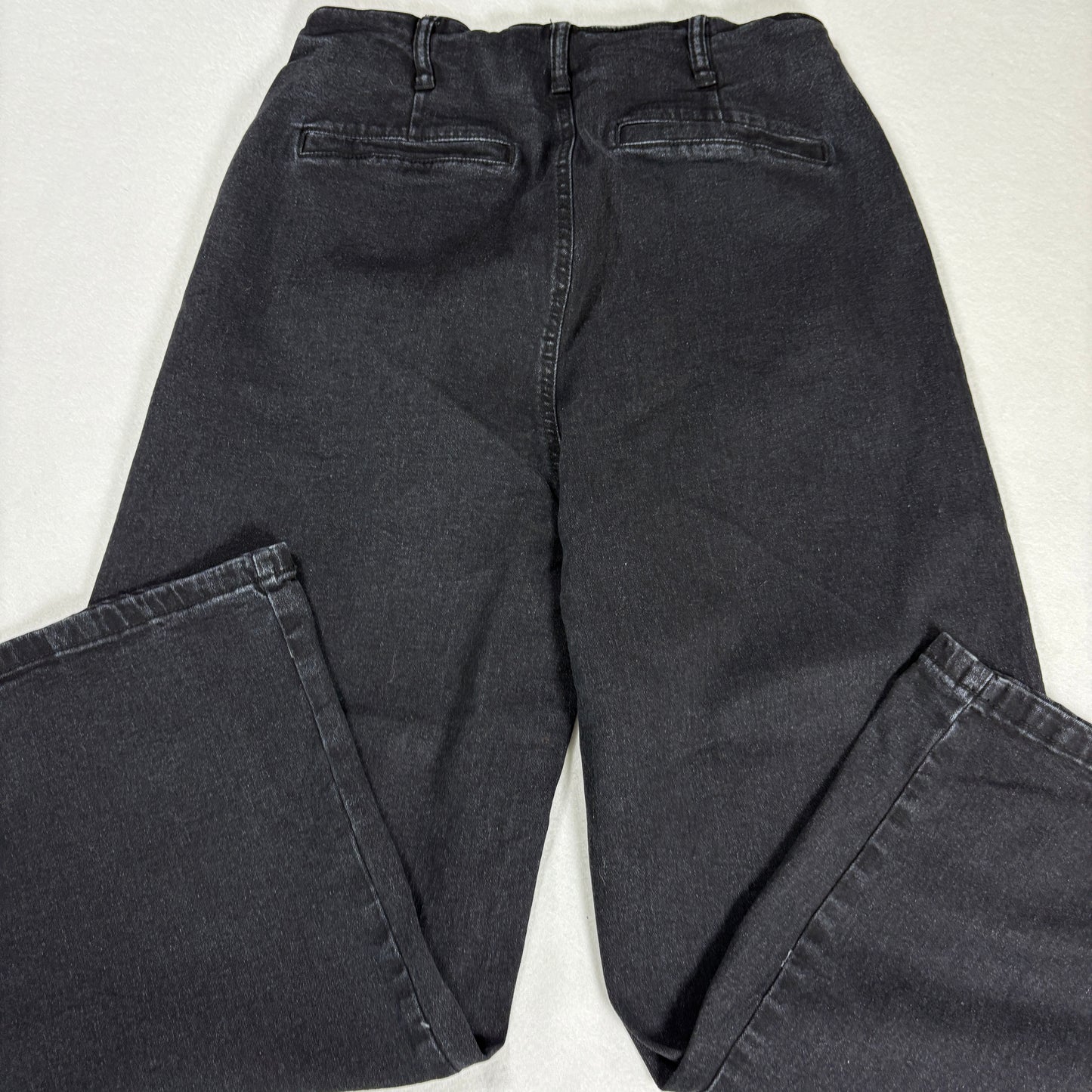 Womens Black High Rise Jeans Size 8 Straight Leg Button Fly Y2K 90s Denim