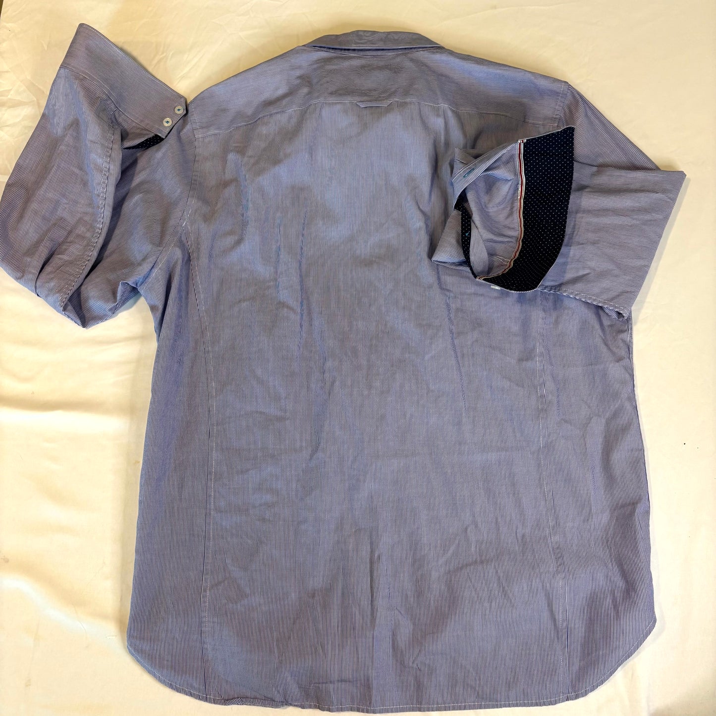 Flag & Anthem Men's Button Down Shirt Blue Stripe XL Long Sleeve Casual USA