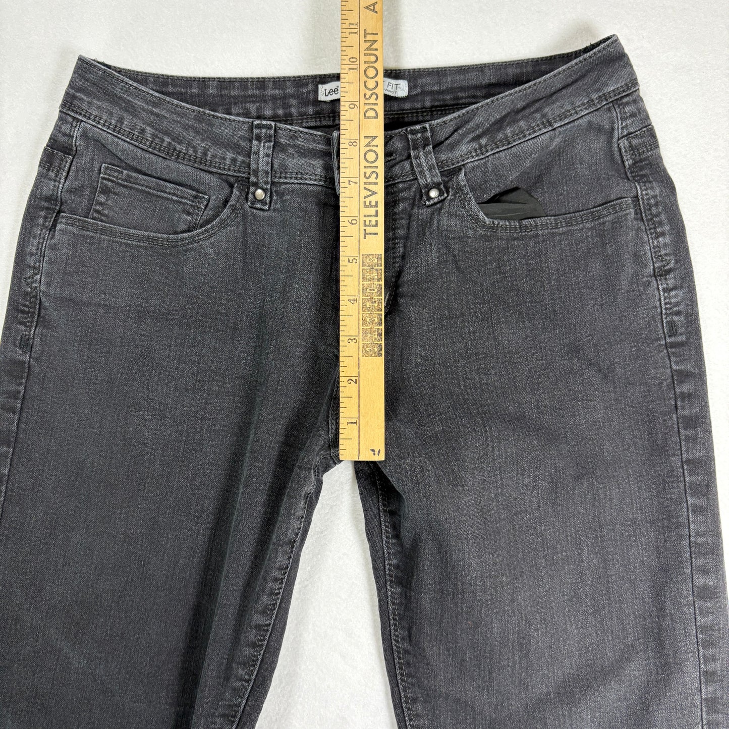 Lee Womens Black Jeans Size 8 Short Perfect Fit Bootcut Stretch Denim
