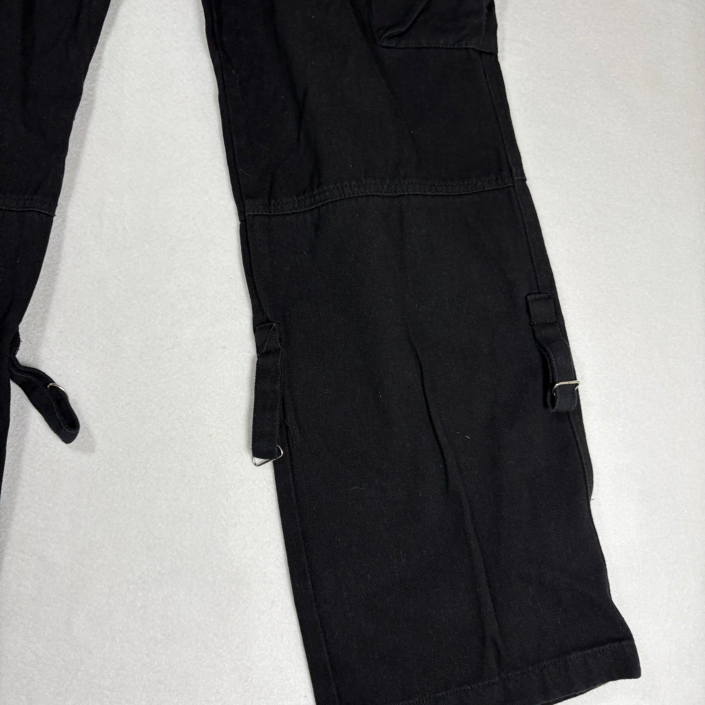 Womens Black Cargo Pants Size L Y2K 90s Grunge Utility Goth Baggy Streetwear