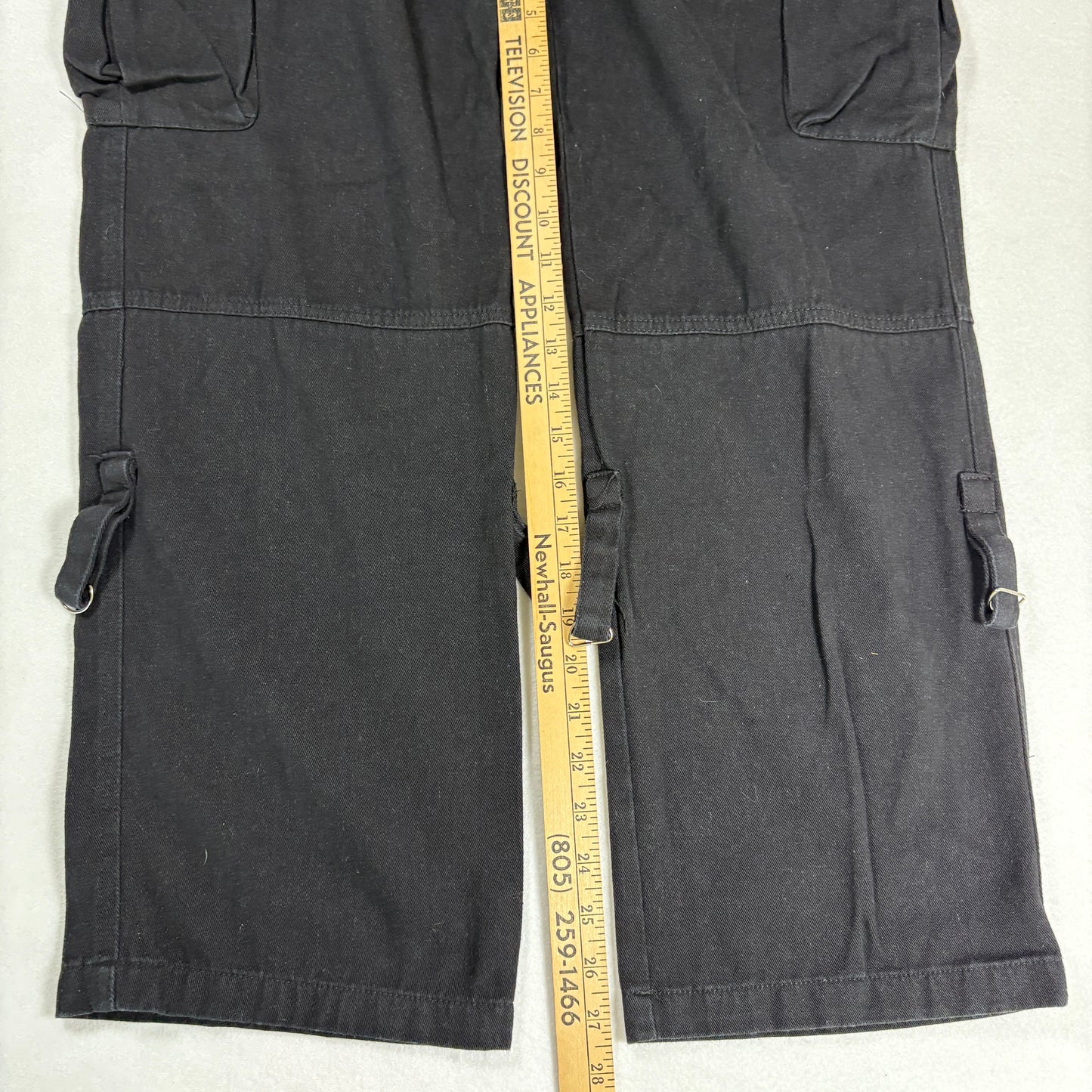 Womens Black Cargo Pants Size L Y2K 90s Grunge Utility Goth Baggy Streetwear