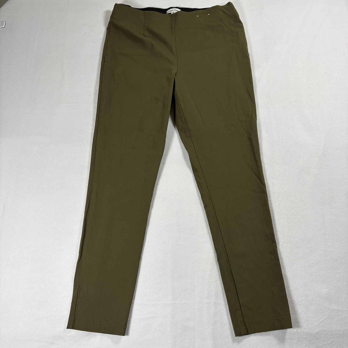 Calvin Klein Pants Womens 14 Olive Stretch Slim Casual Career Workwear OfficeBiz