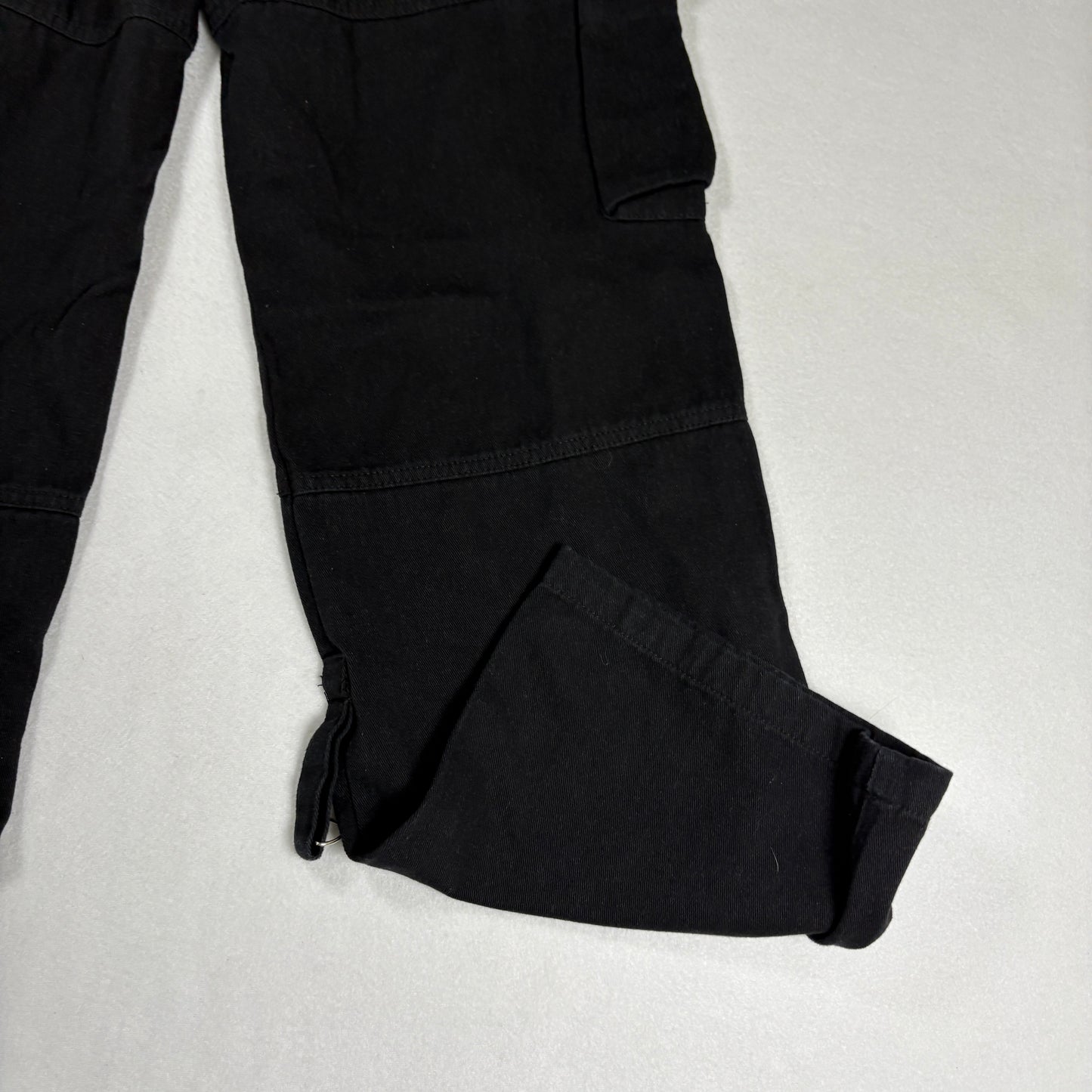 Womens Black Cargo Pants Size L Y2K 90s Grunge Utility Goth Baggy Streetwear