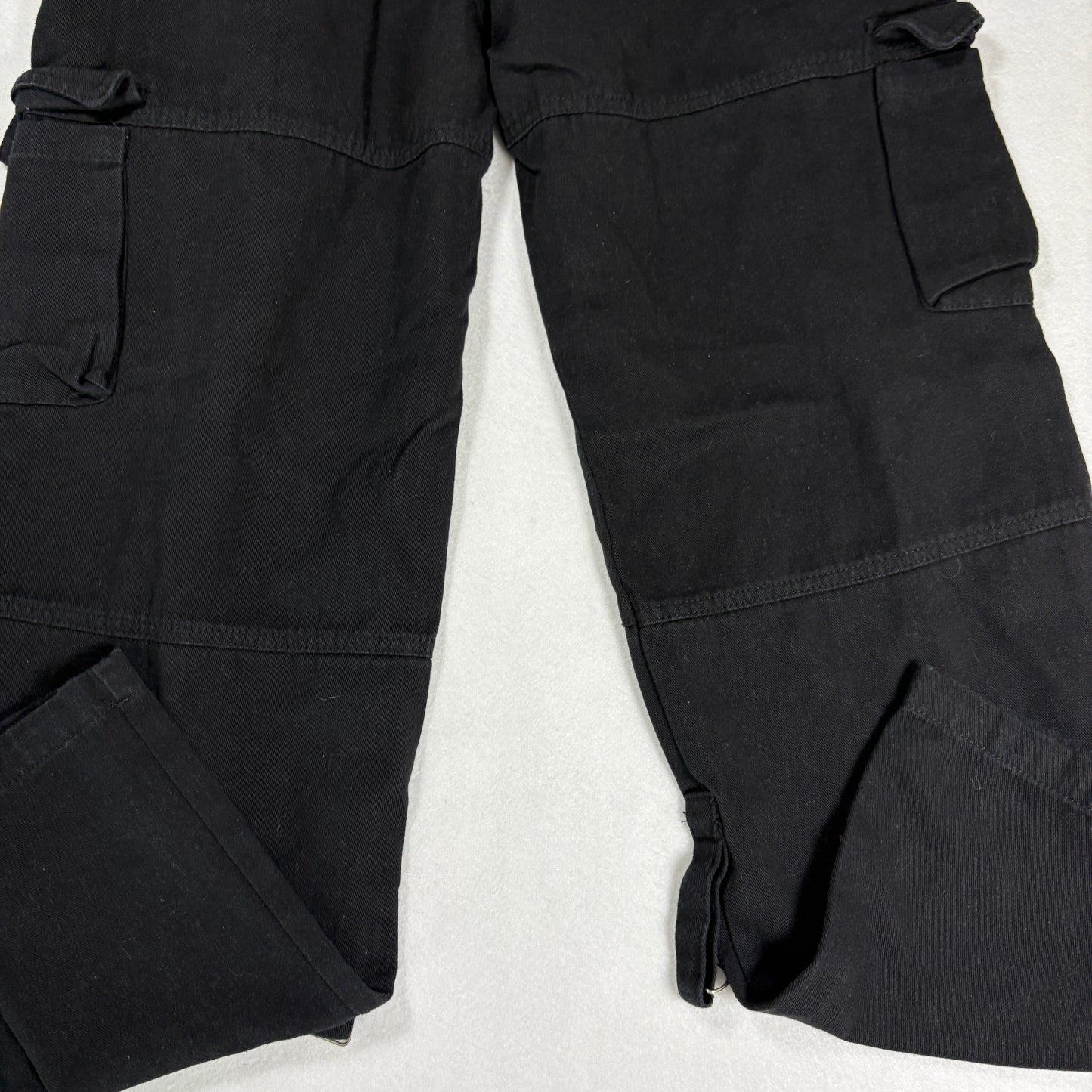 Womens Black Cargo Pants Size L Y2K 90s Grunge Utility Goth Baggy Streetwear