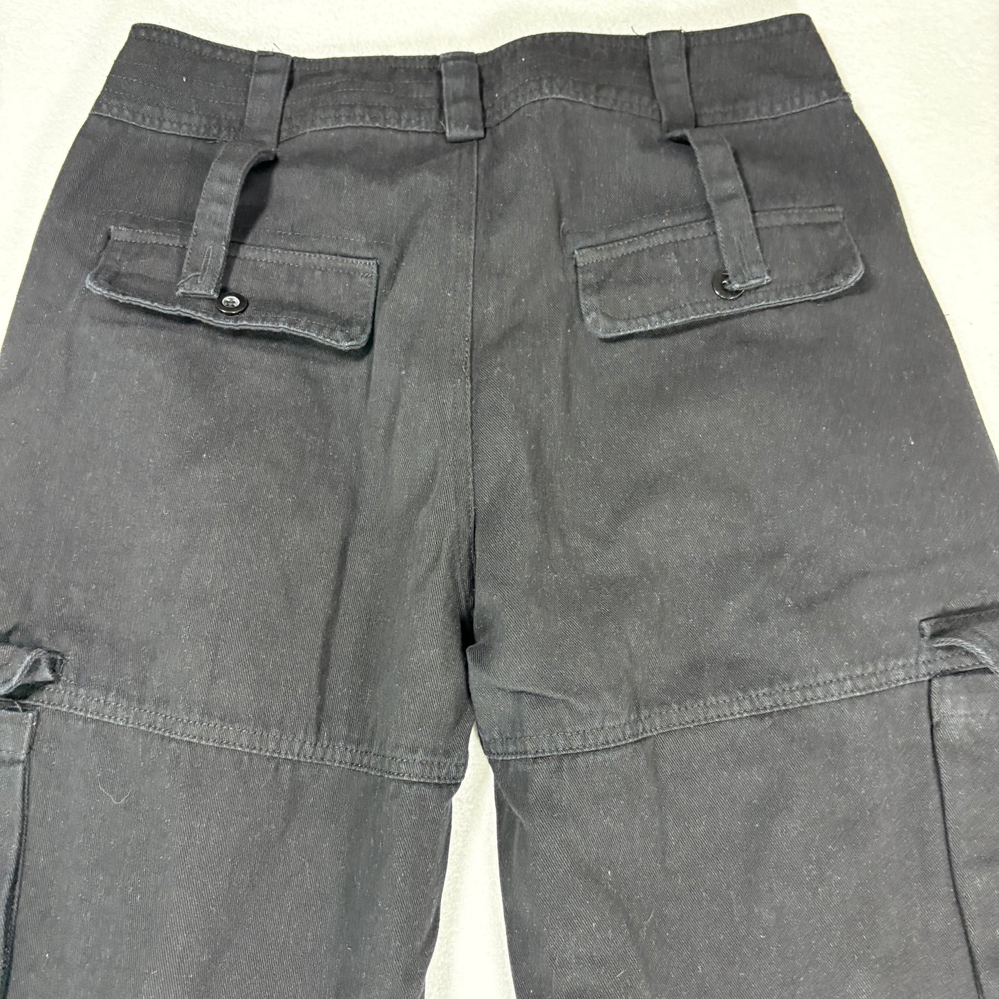 Womens Black Cargo Pants Size L Y2K 90s Grunge Utility Goth Baggy Streetwear