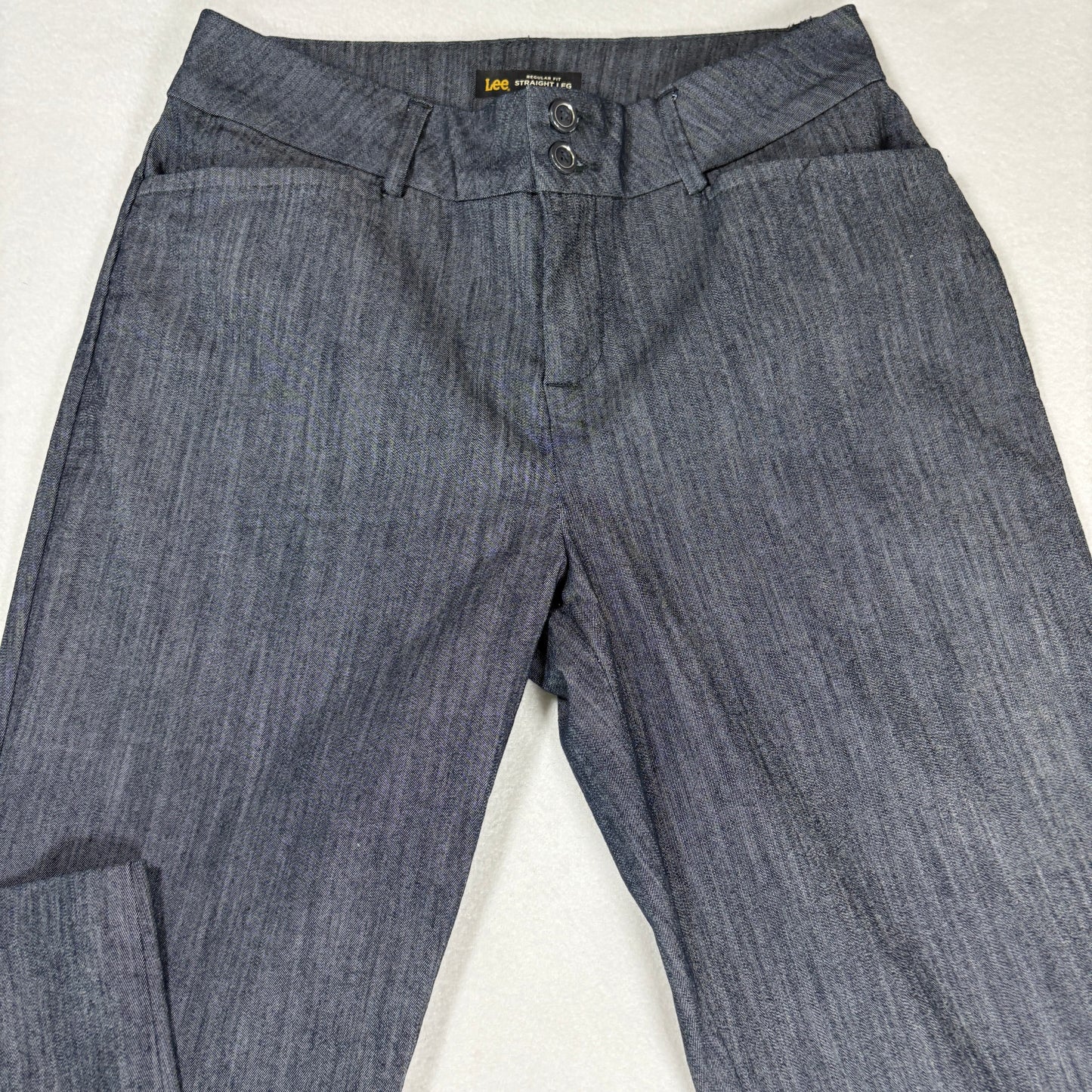 Lee Womens Straight Leg Jeans Size 6 Short Gray Mid Rise Stretch Secretly Shapes