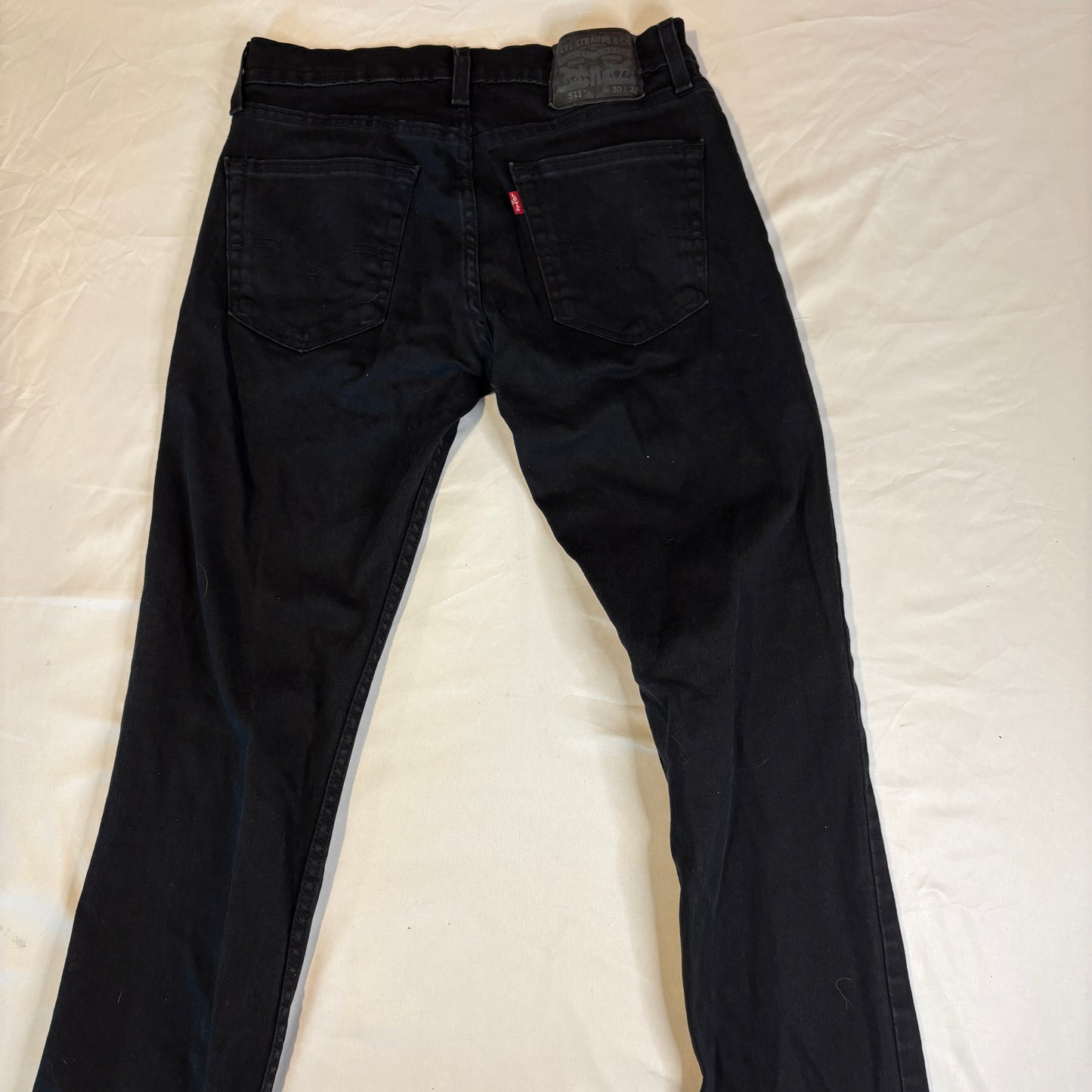 Levi's WaterLess Black Jeans Men W30 L32 Slim Straight Eco Friendly Denim