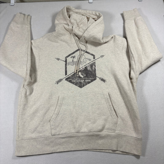 State Mine Mens XL Beige Graphic Hoodie California Golden State Pullover